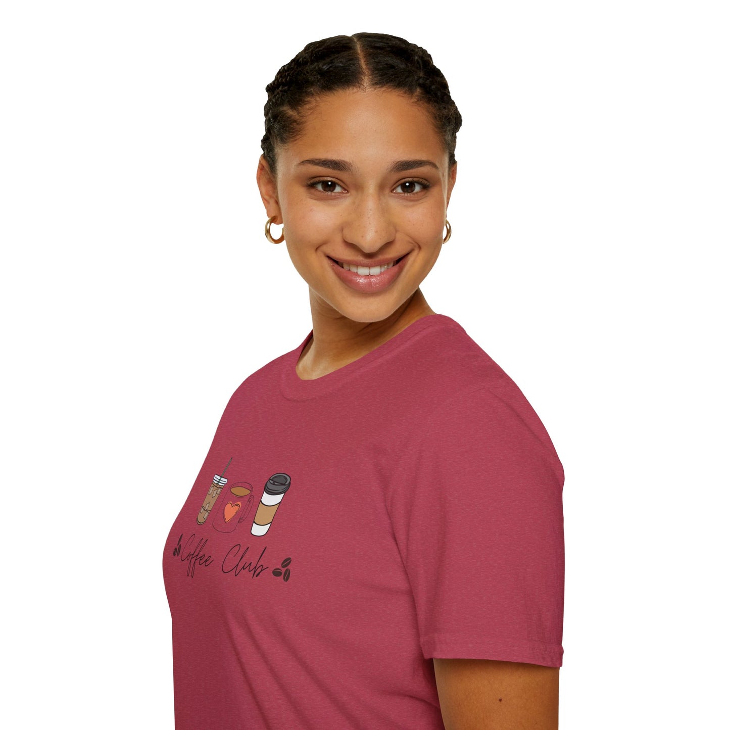 Coffee Club Unisex Softstyle T-Shirt, Coffee Lover's Tee, Funny Shirt, Gift for Baristas, Casual Wear, Perfect for Coffee Lovers