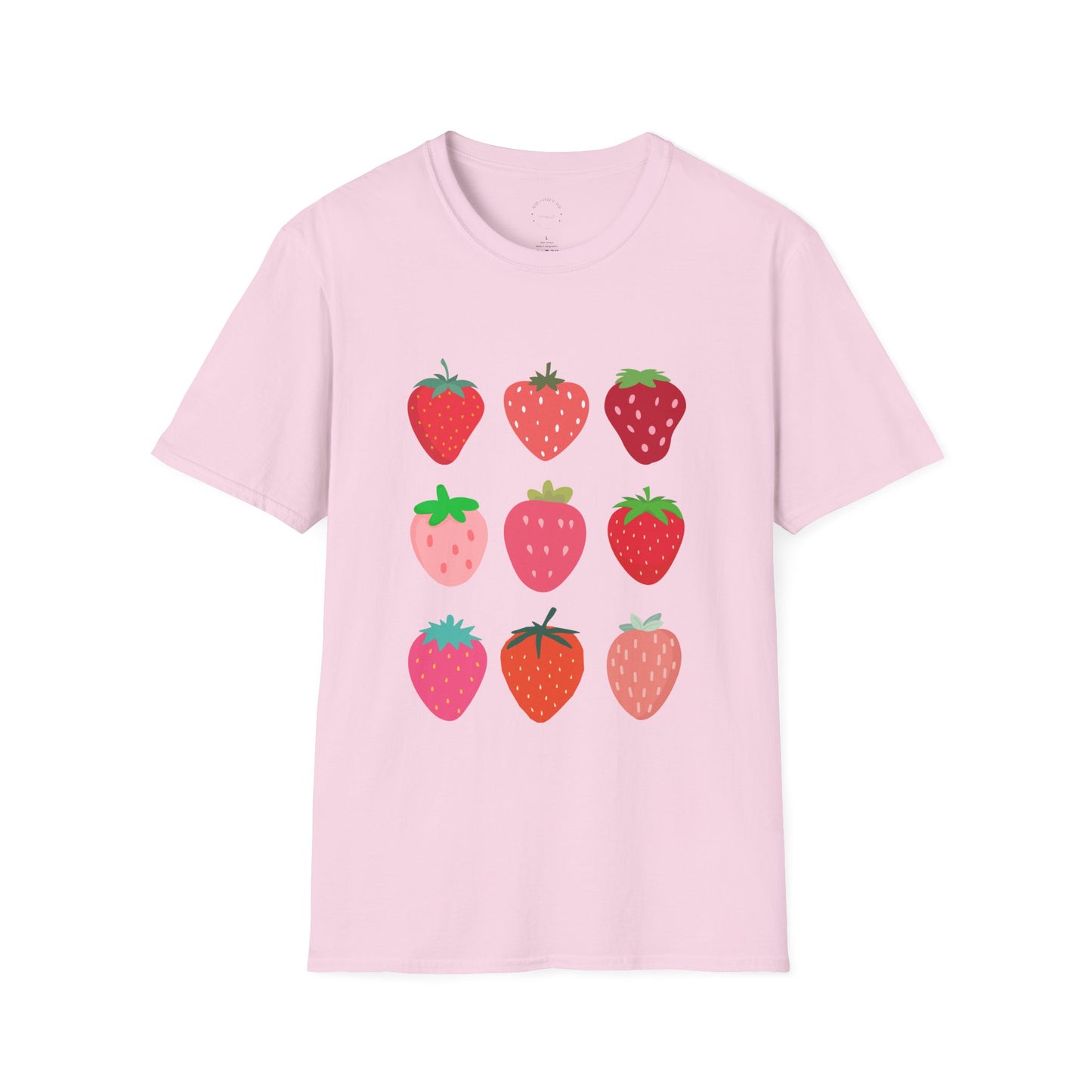 Strawberry Graphic Tee, Softstyle T-Shirt, Summer Casual Top, Fruit Lover's Shirt
