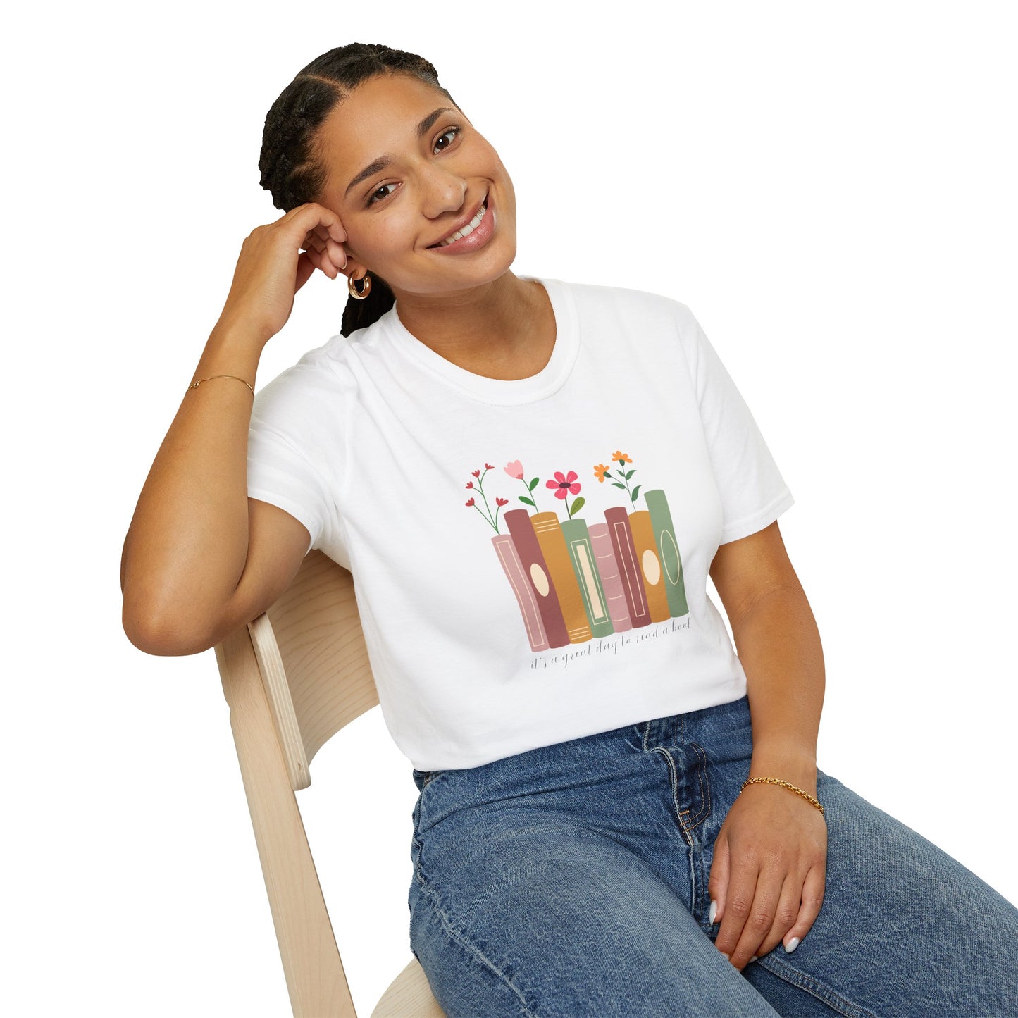 Books & Blooms T-Shirt, Cute Book Lover Gift, Floral Literary Tee, Cozy Reading Shirt