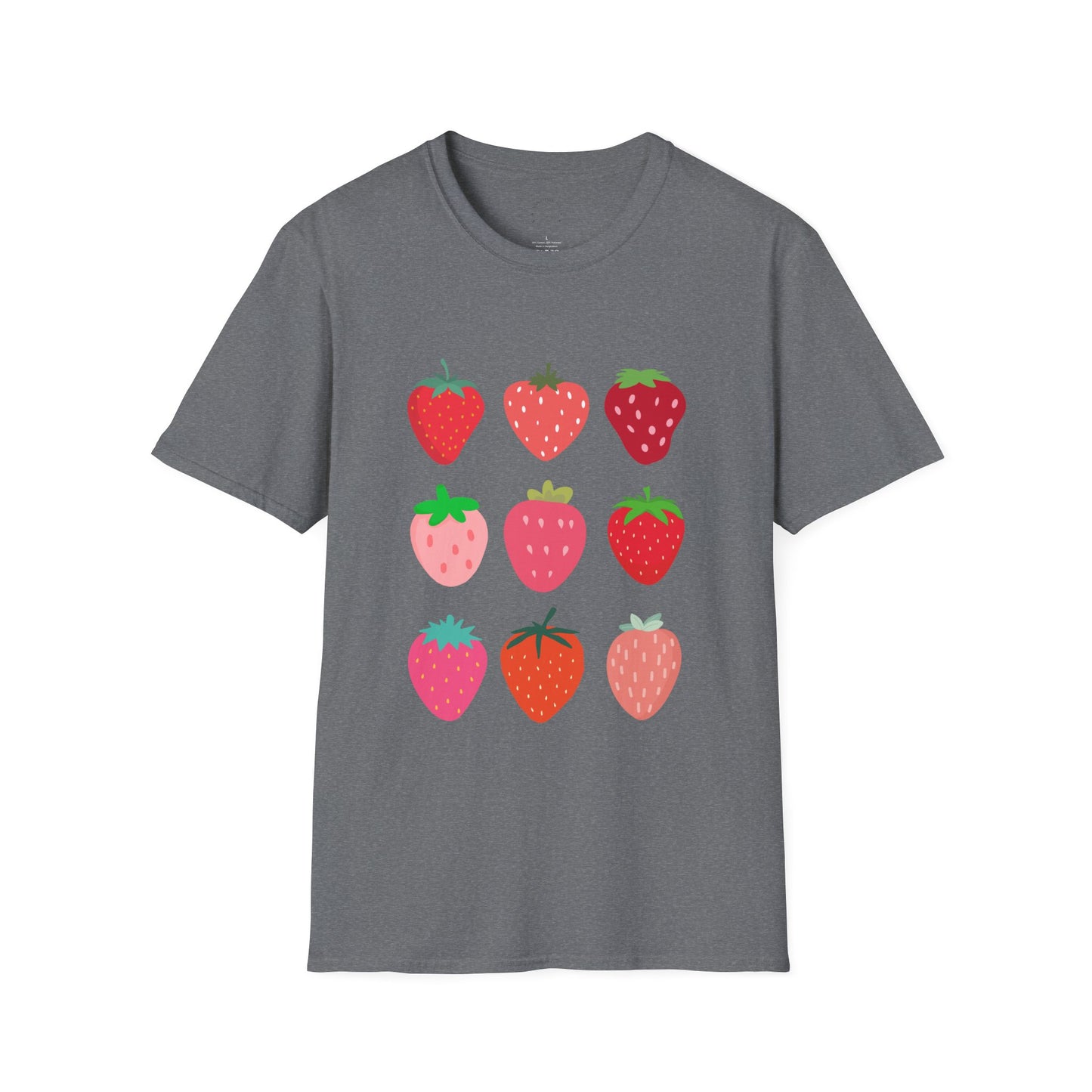Strawberry Graphic Tee, Softstyle T-Shirt, Summer Casual Top, Fruit Lover's Shirt