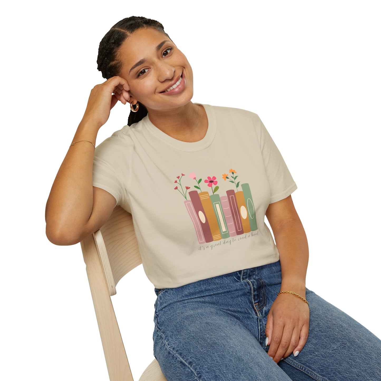 Books & Blooms T-Shirt, Cute Book Lover Gift, Floral Literary Tee, Cozy Reading Shirt