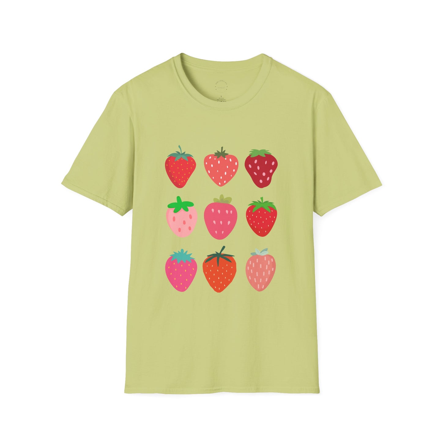 Strawberry Graphic Tee, Softstyle T-Shirt, Summer Casual Top, Fruit Lover's Shirt