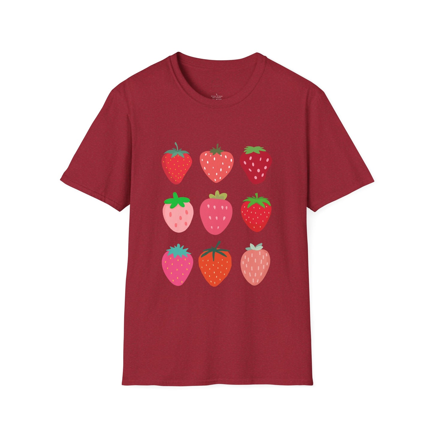 Strawberry Graphic Tee, Softstyle T-Shirt, Summer Casual Top, Fruit Lover's Shirt