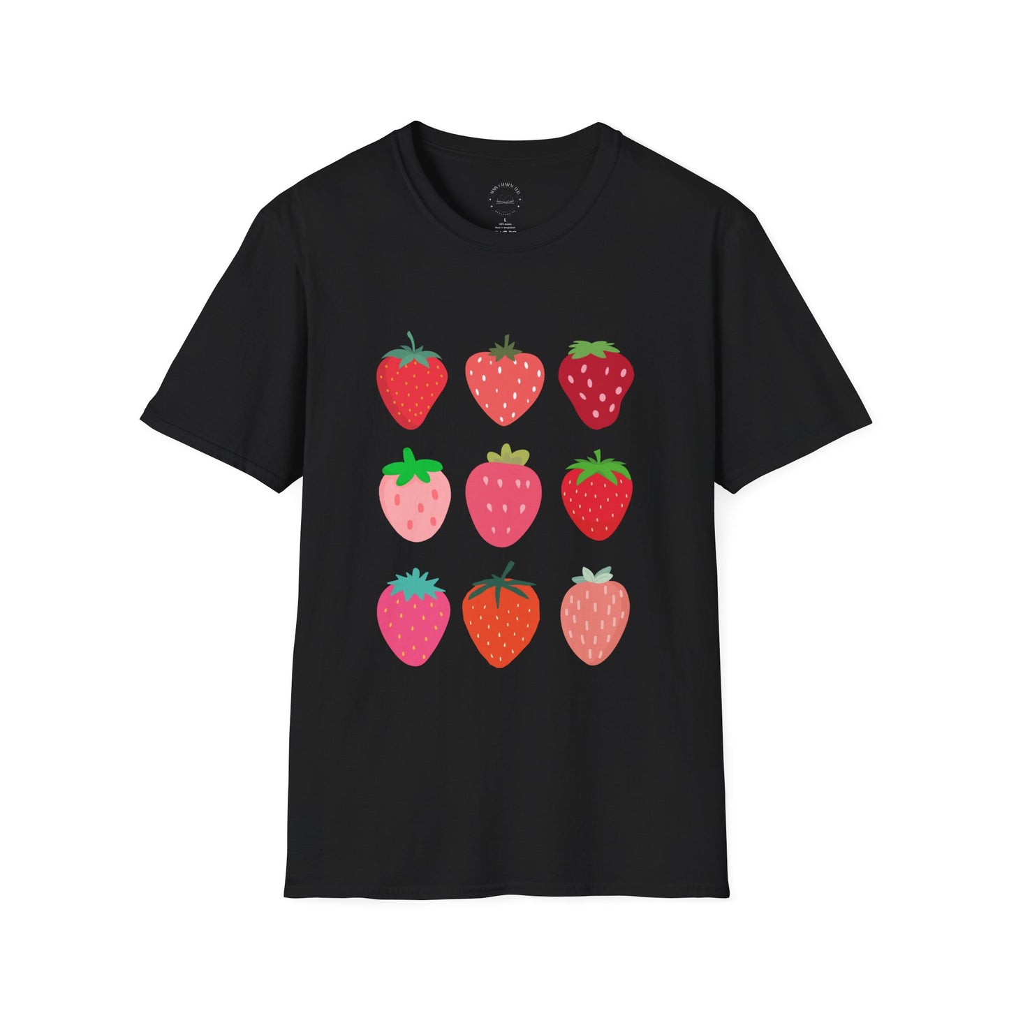 Strawberry Graphic Tee, Softstyle T-Shirt, Summer Casual Top, Fruit Lover's Shirt