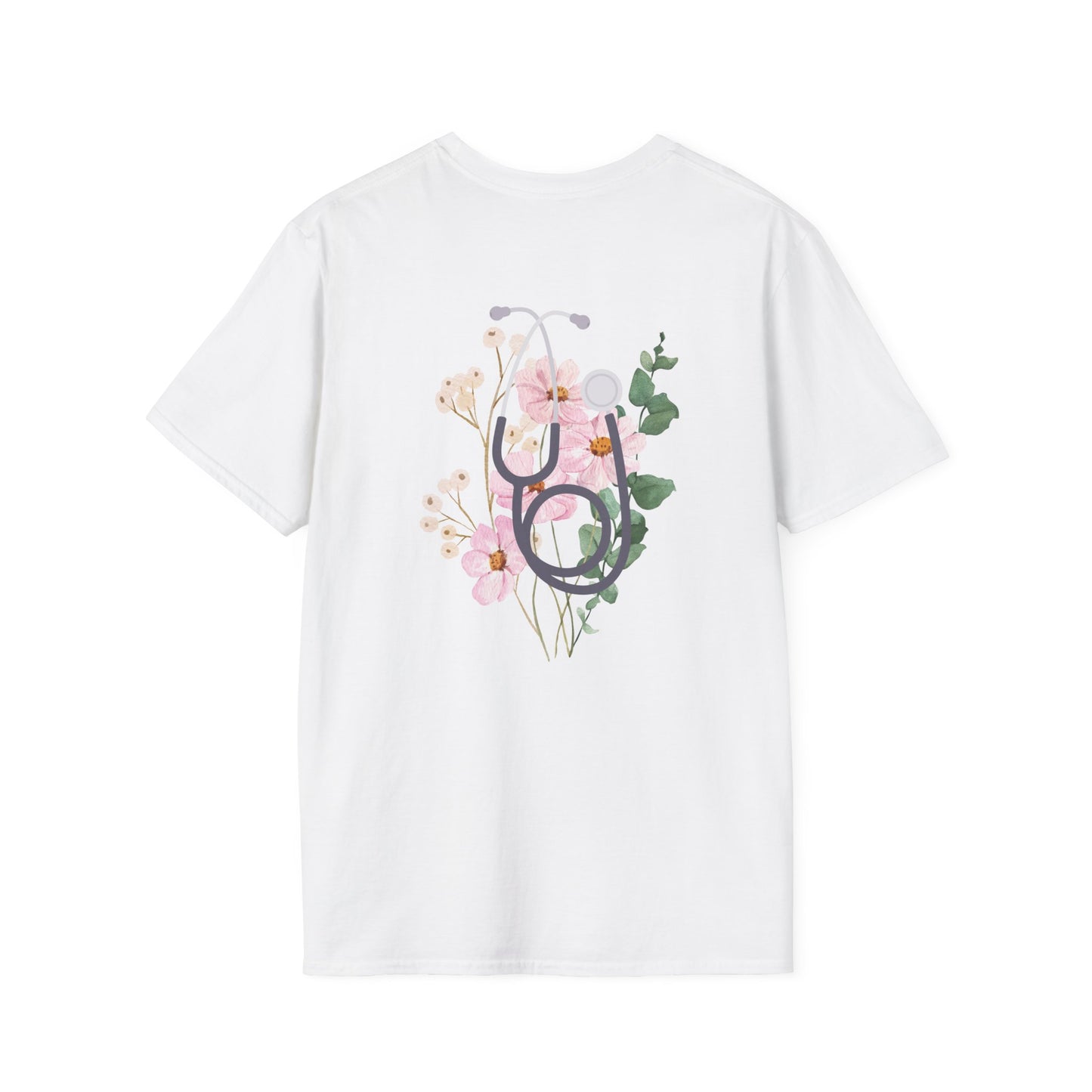 Floral Nurse T-Shirt, Botanical Graphic Tee, Casual Everyday Wear, Perfect for Spring