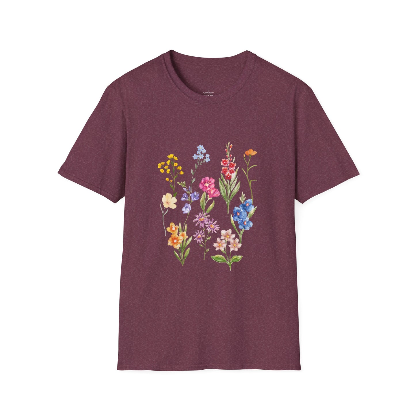 Wildflower Unisex Softstyle T-Shirt, Cute Spring Tee, Nature Lover Gift, Casual Wear, Ideal for Birthdays