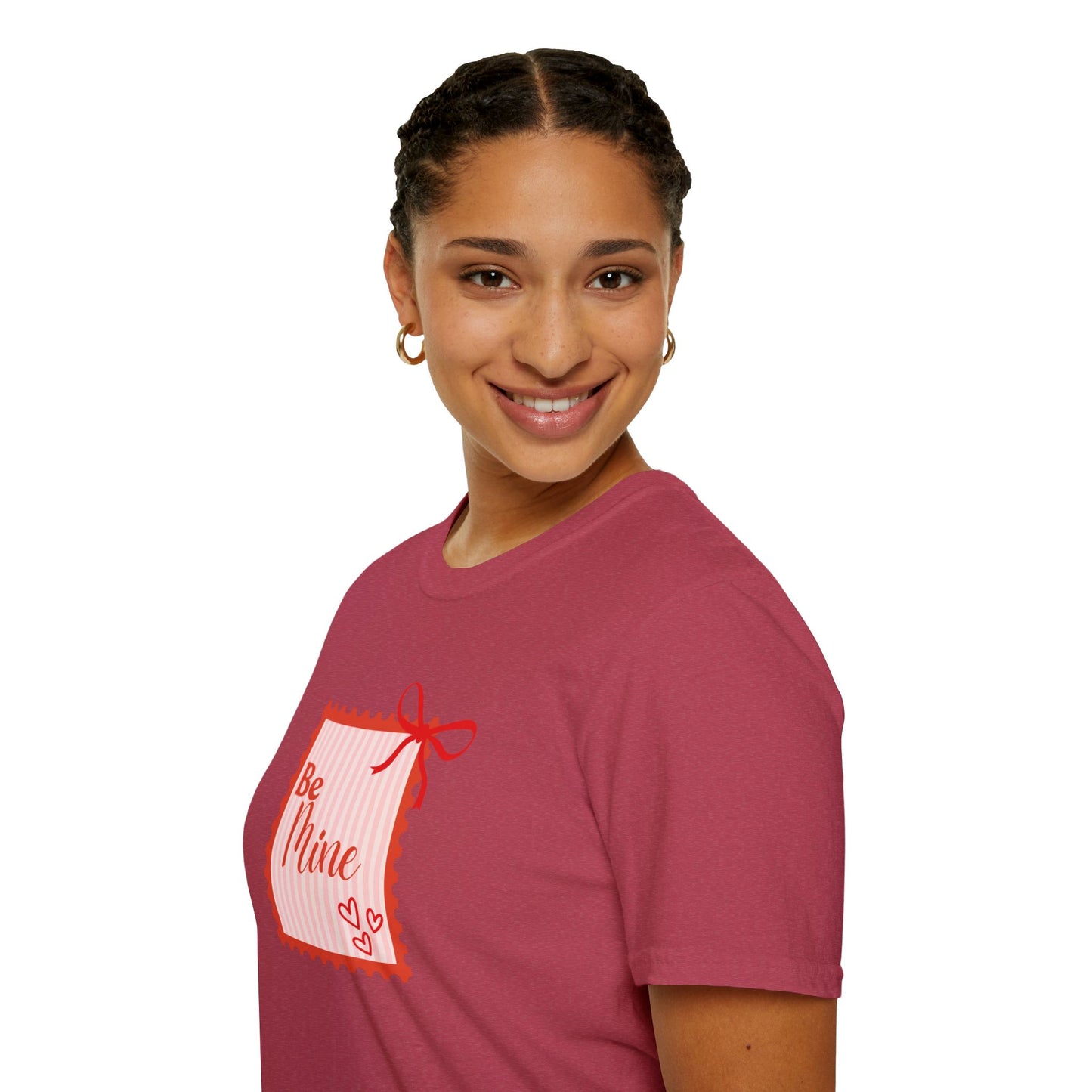 Be Mine Valentine T-Shirt — Cute Stamp Graphic Tee for Couples & Valentine's Day