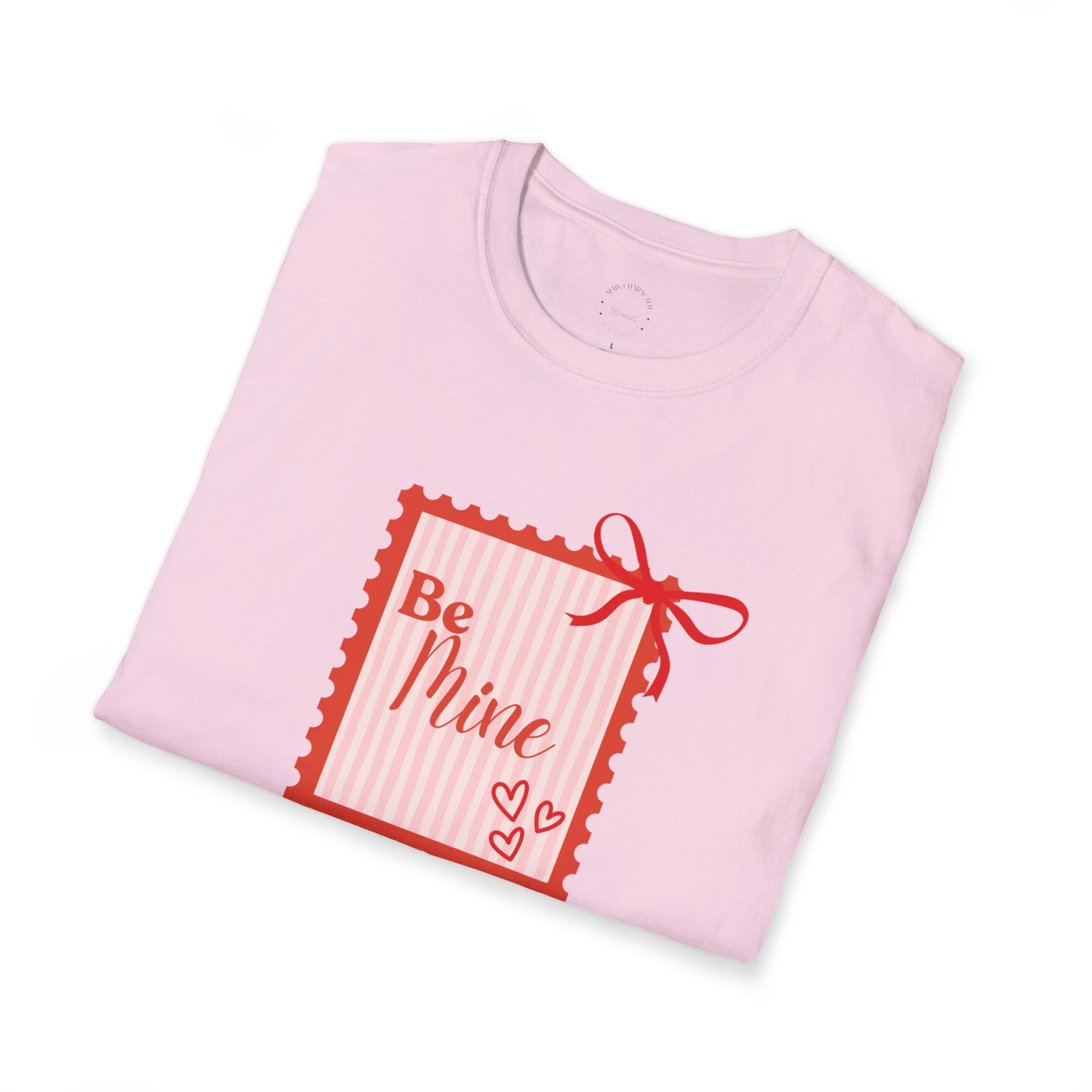 Be Mine Valentine T-Shirt — Cute Stamp Graphic Tee for Couples & Valentine's Day