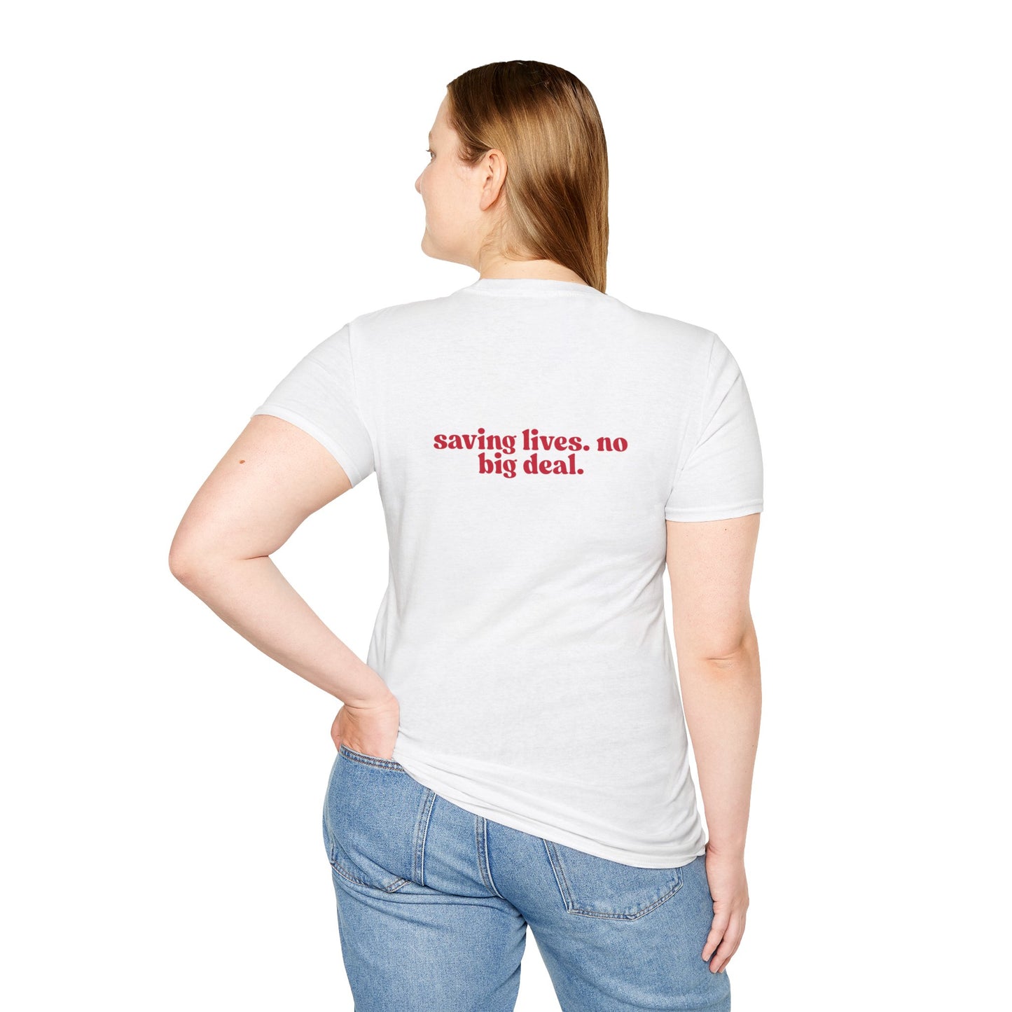 RN Saving Lives Unisex T-Shirt, RN Gift, Inspirational Tee, Gift for Healthcare Workers, Everyday Wear, Motivational Apparel