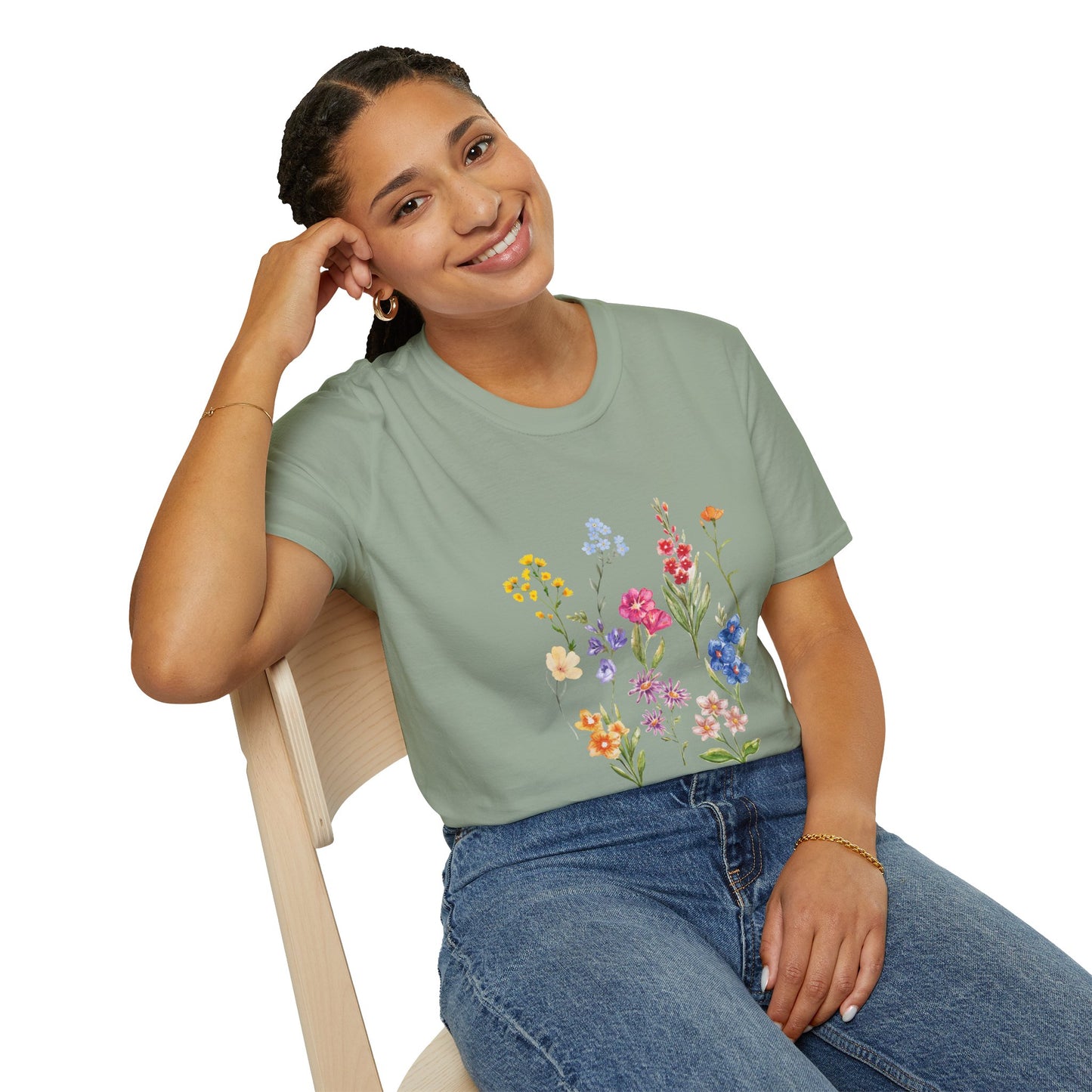 Wildflower Unisex Softstyle T-Shirt, Cute Spring Tee, Nature Lover Gift, Casual Wear, Ideal for Birthdays