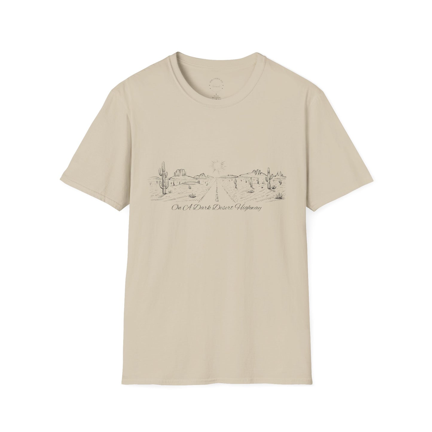 Dark Desert Highway Tee, Unisex T-Shirt, Vintage Outdoor Tee, Summer Casual Wear, Eagles Enthusiasts