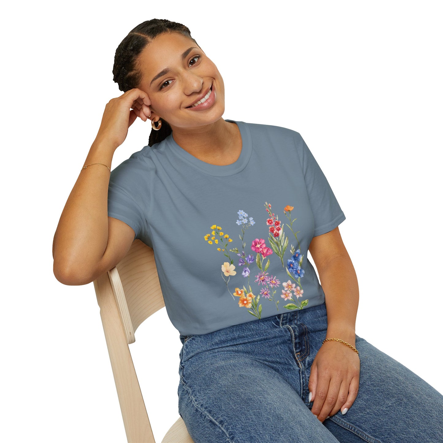 Wildflower Unisex Softstyle T-Shirt, Cute Spring Tee, Nature Lover Gift, Casual Wear, Ideal for Birthdays