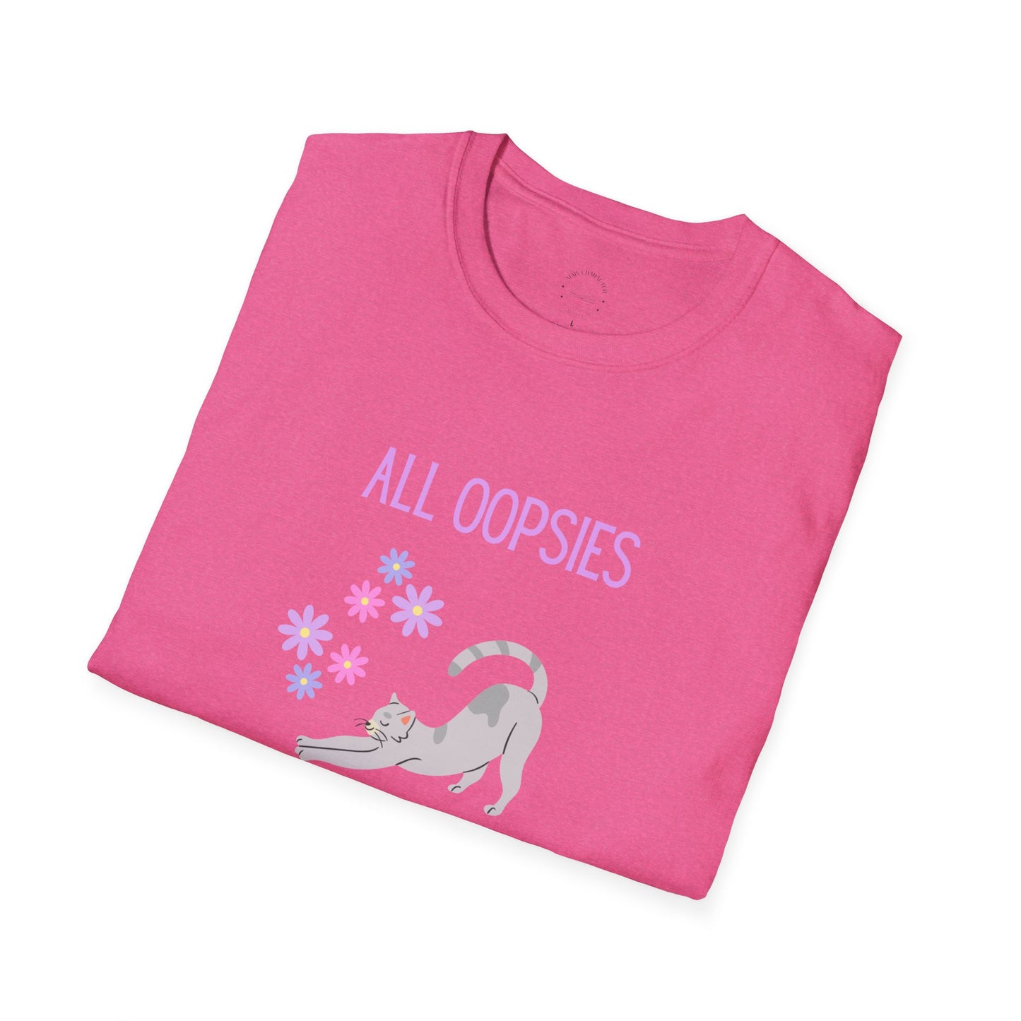 All Oopsies No Daisies Cat T‑Shirt – Cute Pastel Floral Cat Tee