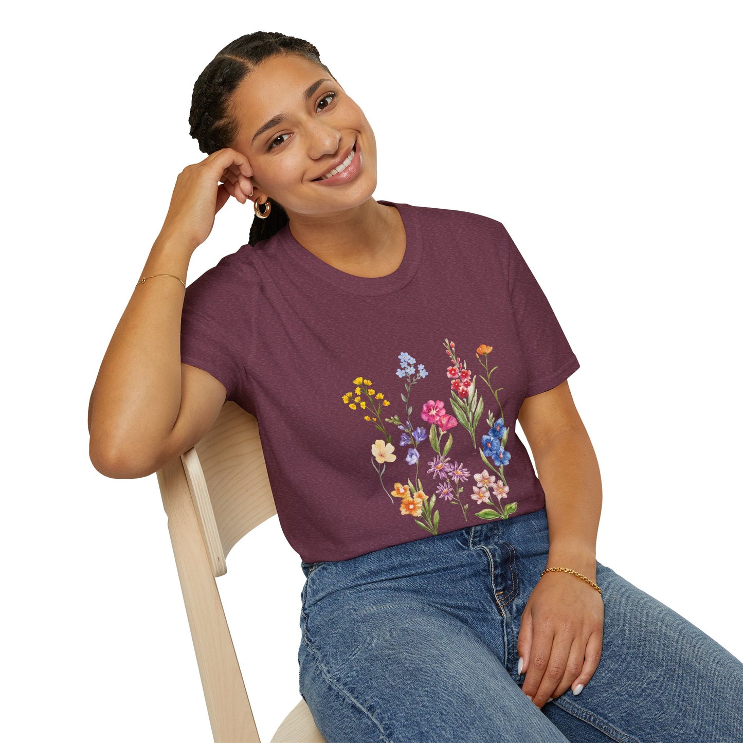 Wildflower Unisex Softstyle T-Shirt, Cute Spring Tee, Nature Lover Gift, Casual Wear, Ideal for Birthdays