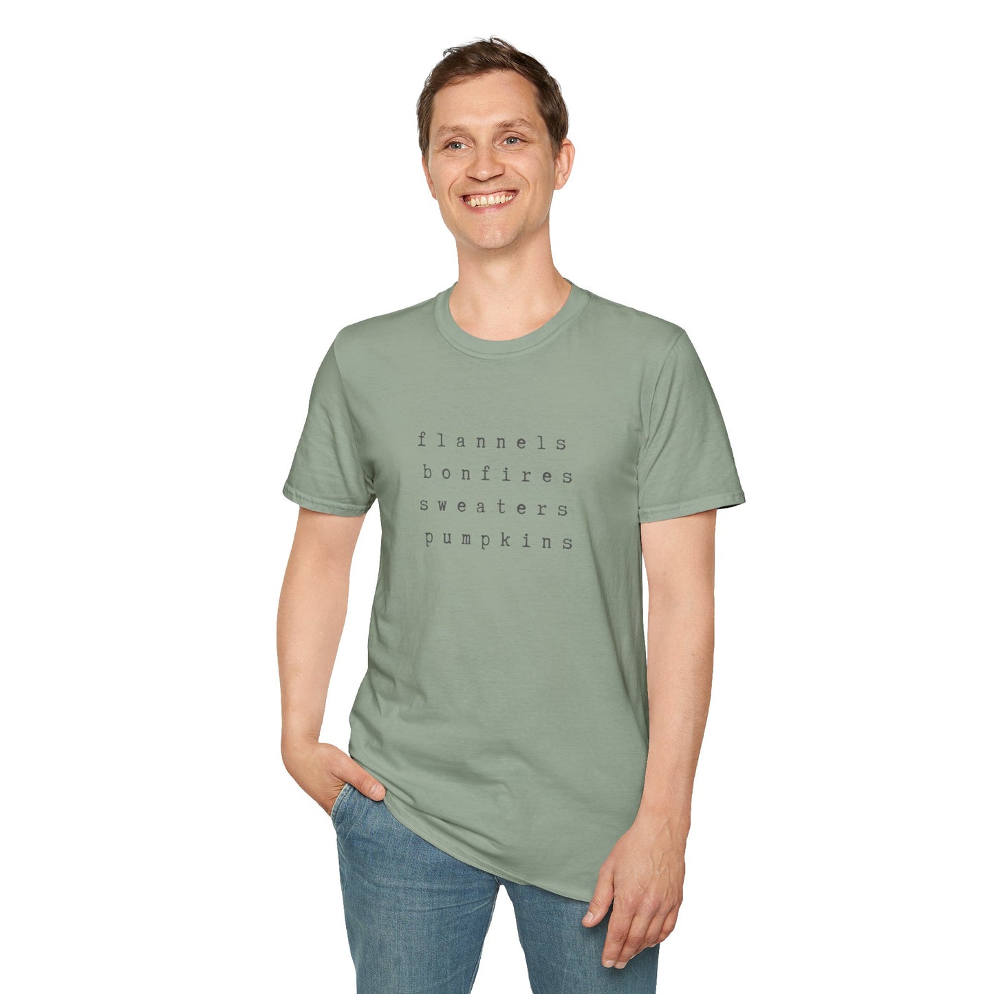 Autumn Essentials Tee, Cozy Shirt, Bonfire Tee, Pumpkin Spice Apparel, Flannel Lover Gift