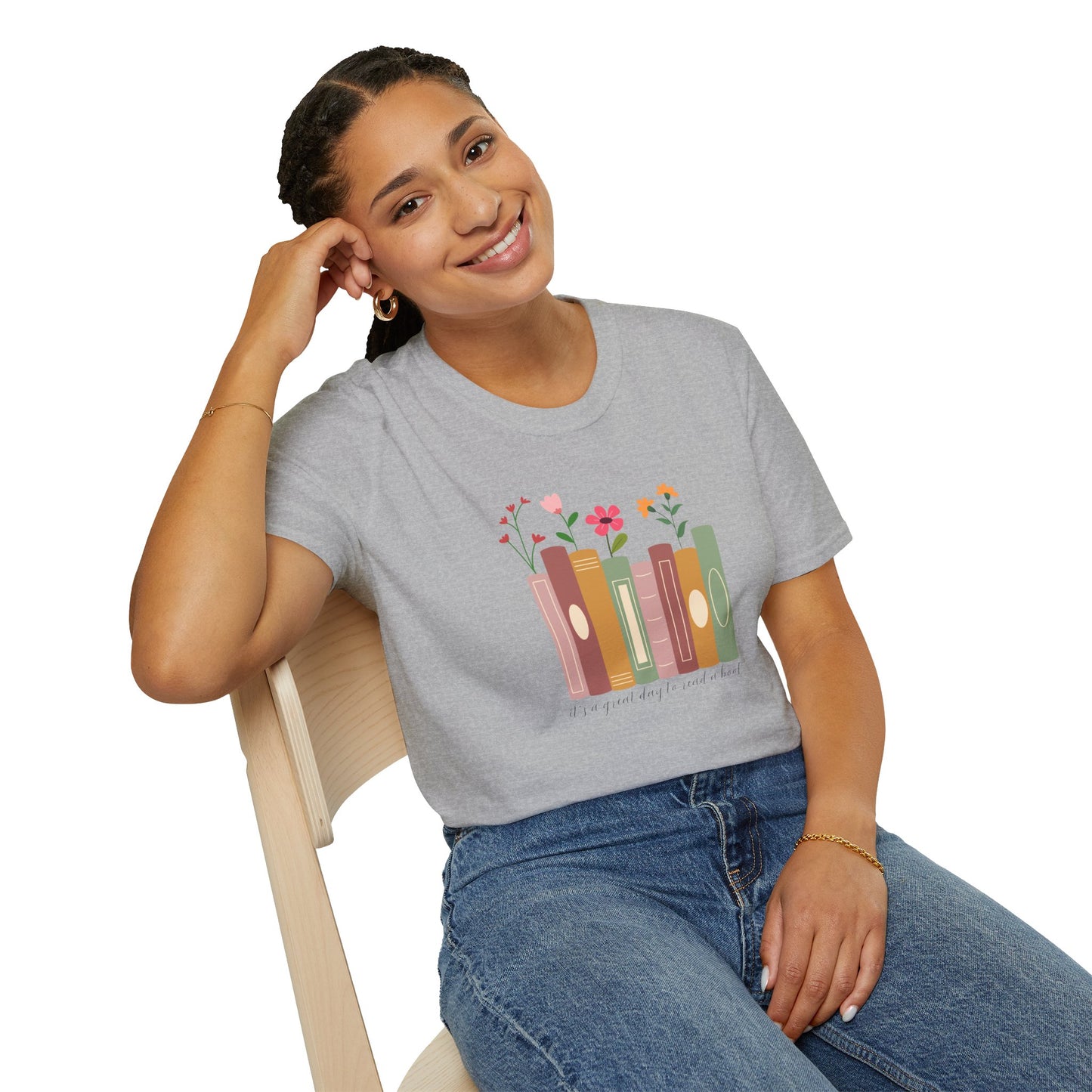 Books & Blooms T-Shirt, Cute Book Lover Gift, Floral Literary Tee, Cozy Reading Shirt