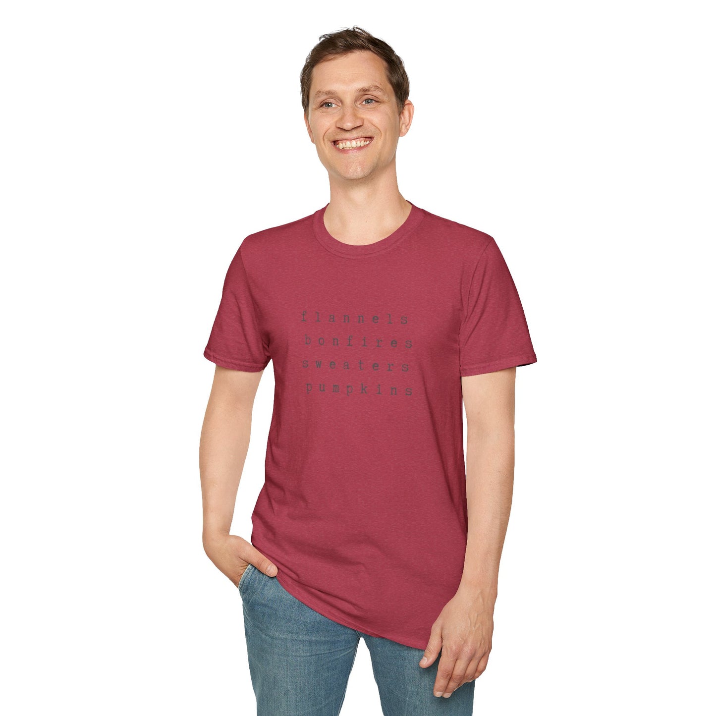 Autumn Essentials Tee, Cozy Shirt, Bonfire Tee, Pumpkin Spice Apparel, Flannel Lover Gift