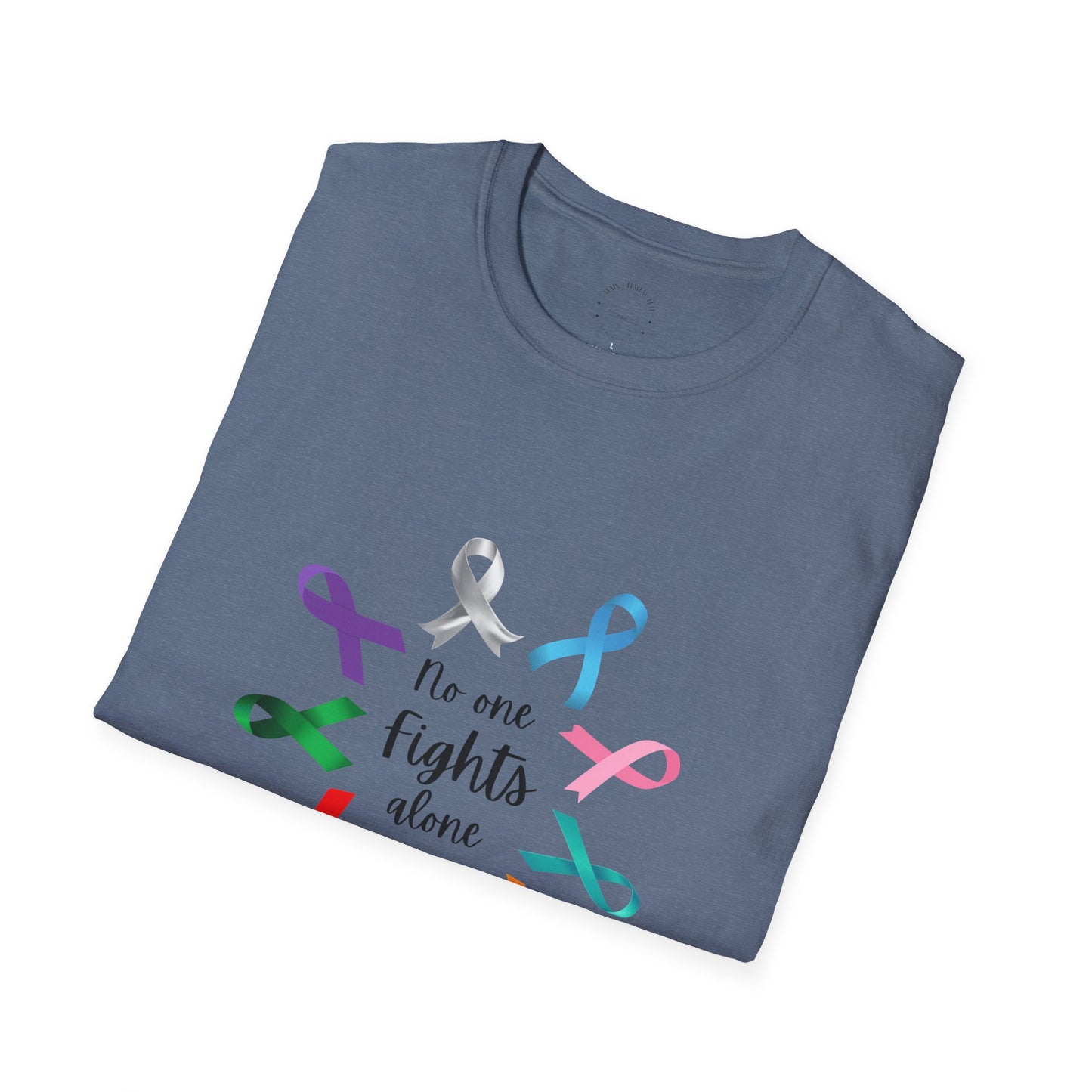 Empowerment Ribbon T-Shirt - No One Fights Alone, Unisex Tee, Cancer Awareness Apparel, Supportive Gift, Comfort & Hope