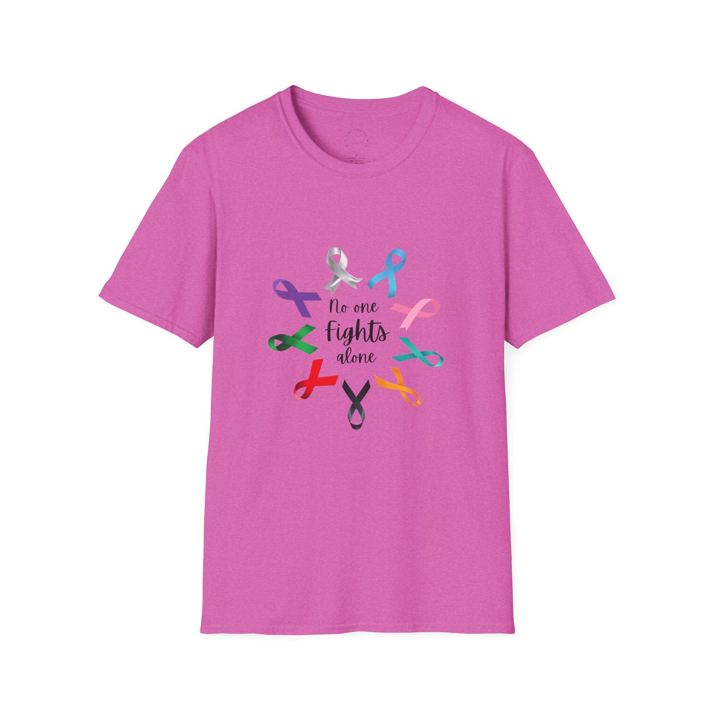 Empowerment Ribbon T-Shirt - No One Fights Alone, Unisex Tee, Cancer Awareness Apparel, Supportive Gift, Comfort & Hope