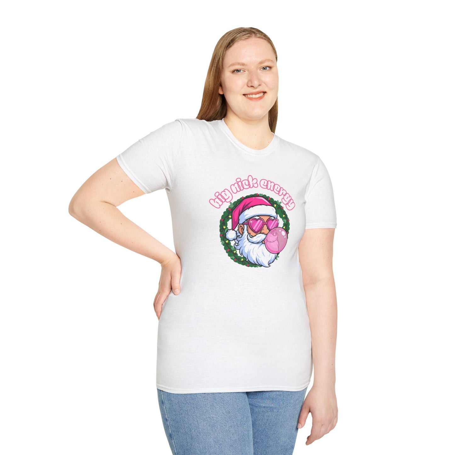 Big Nick Energy T-Shirt —  Pink Santa Holiday Graphic Tee
