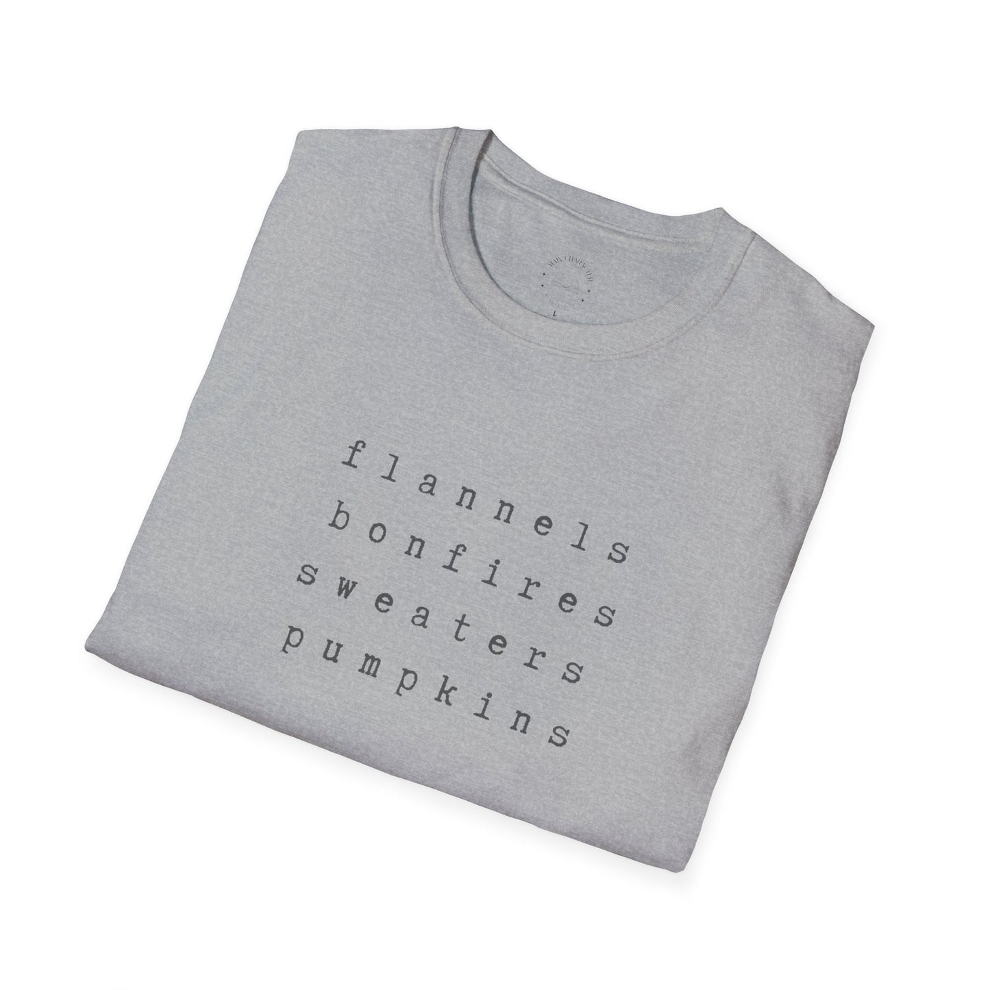 Autumn Essentials Tee, Cozy Shirt, Bonfire Tee, Pumpkin Spice Apparel, Flannel Lover Gift