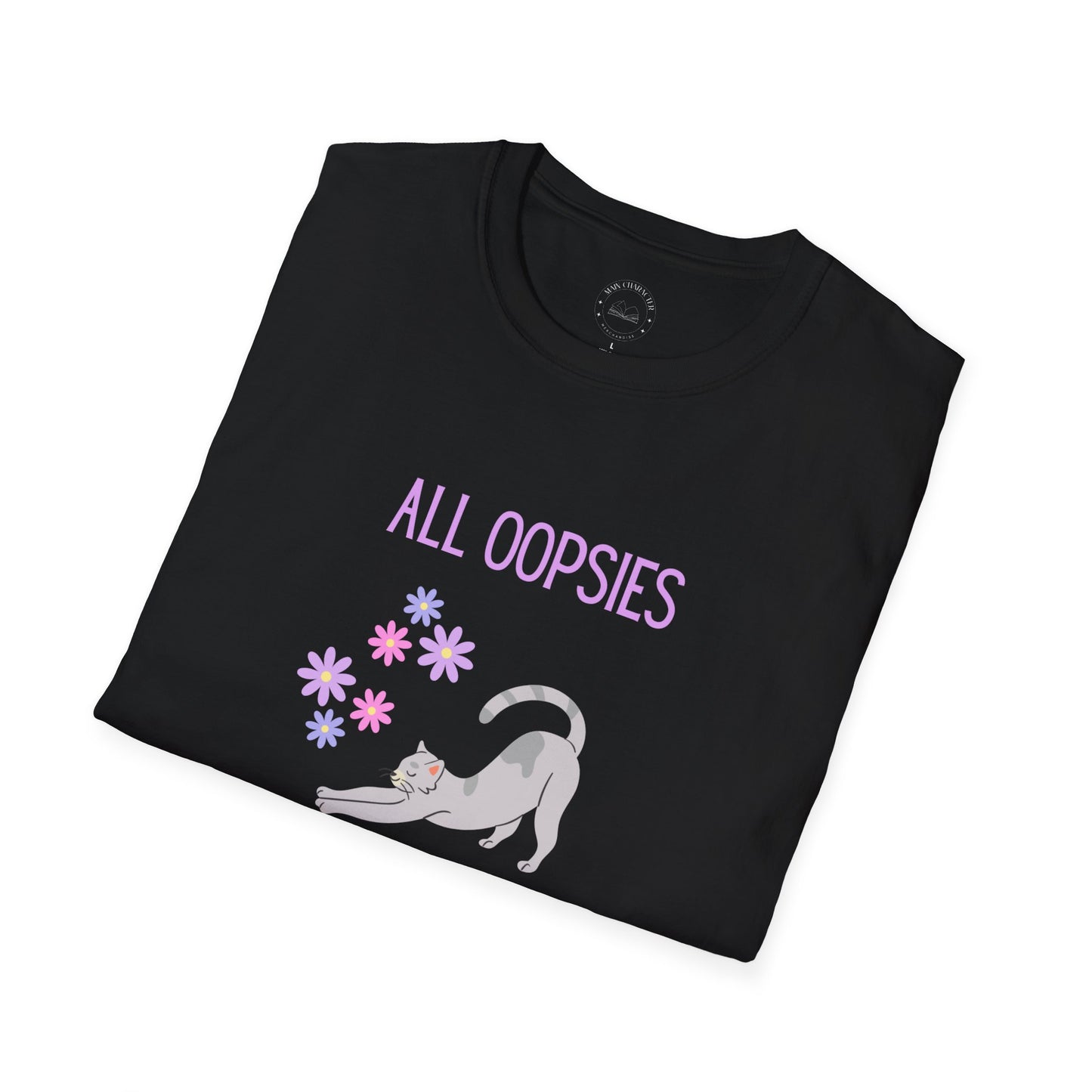 All Oopsies No Daisies Cat T‑Shirt – Cute Pastel Floral Cat Tee