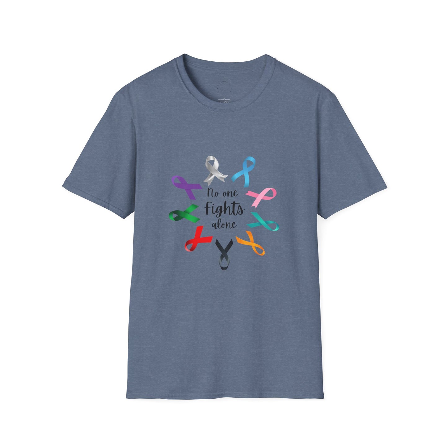Empowerment Ribbon T-Shirt - No One Fights Alone, Unisex Tee, Cancer Awareness Apparel, Supportive Gift, Comfort & Hope