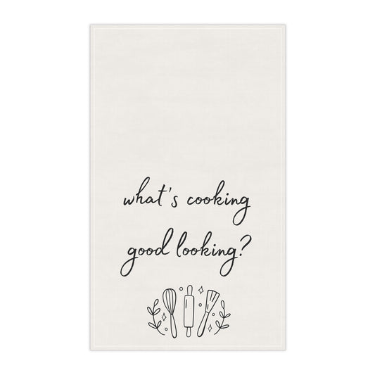 Charming Kitchen Tea Towels, What's Cooking Good Looking?, Gift for Home Chefs, Cute Kitchen Decor, Kitchen Accessories, Cooking Gifts