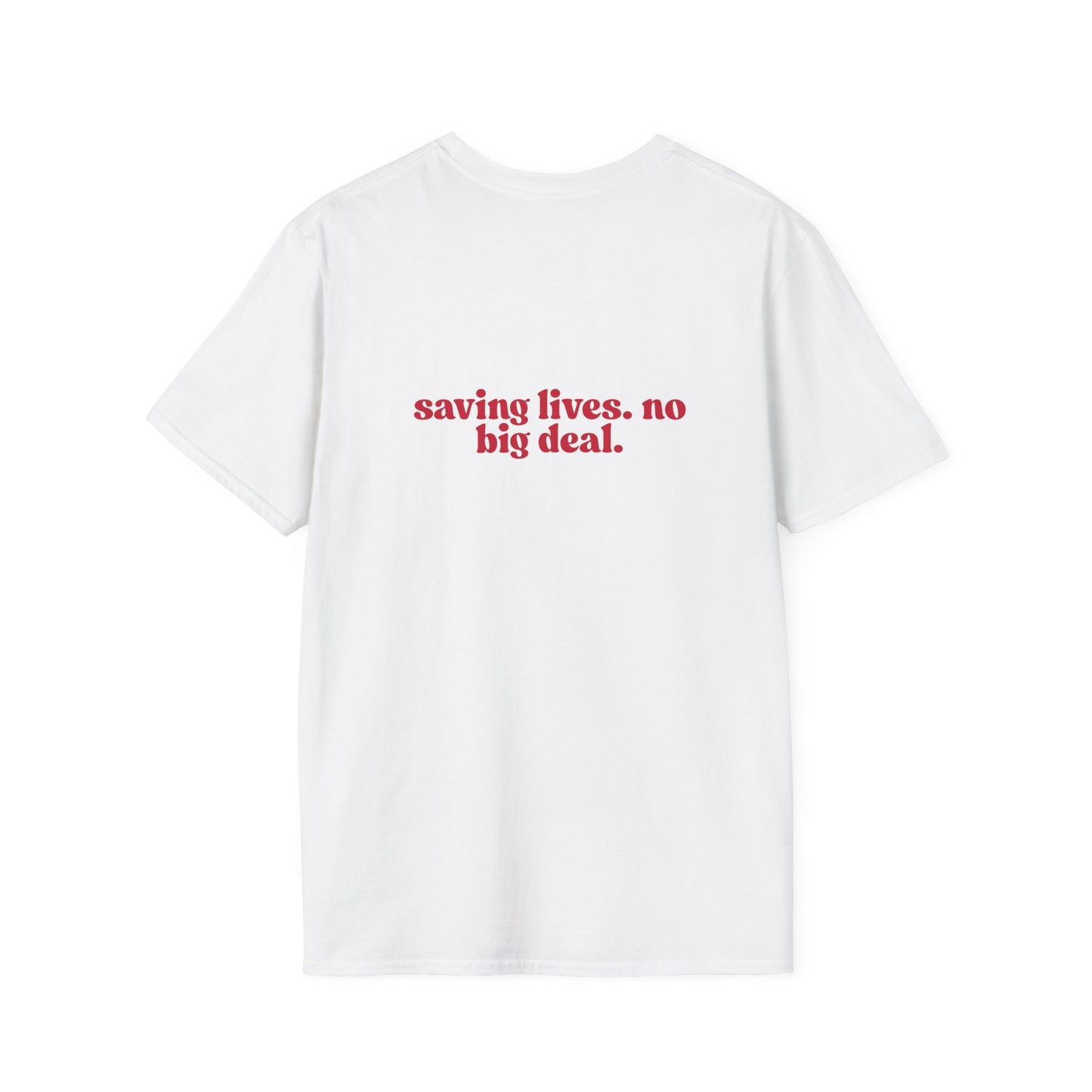RN Saving Lives Unisex T-Shirt, RN Gift, Inspirational Tee, Gift for Healthcare Workers, Everyday Wear, Motivational Apparel