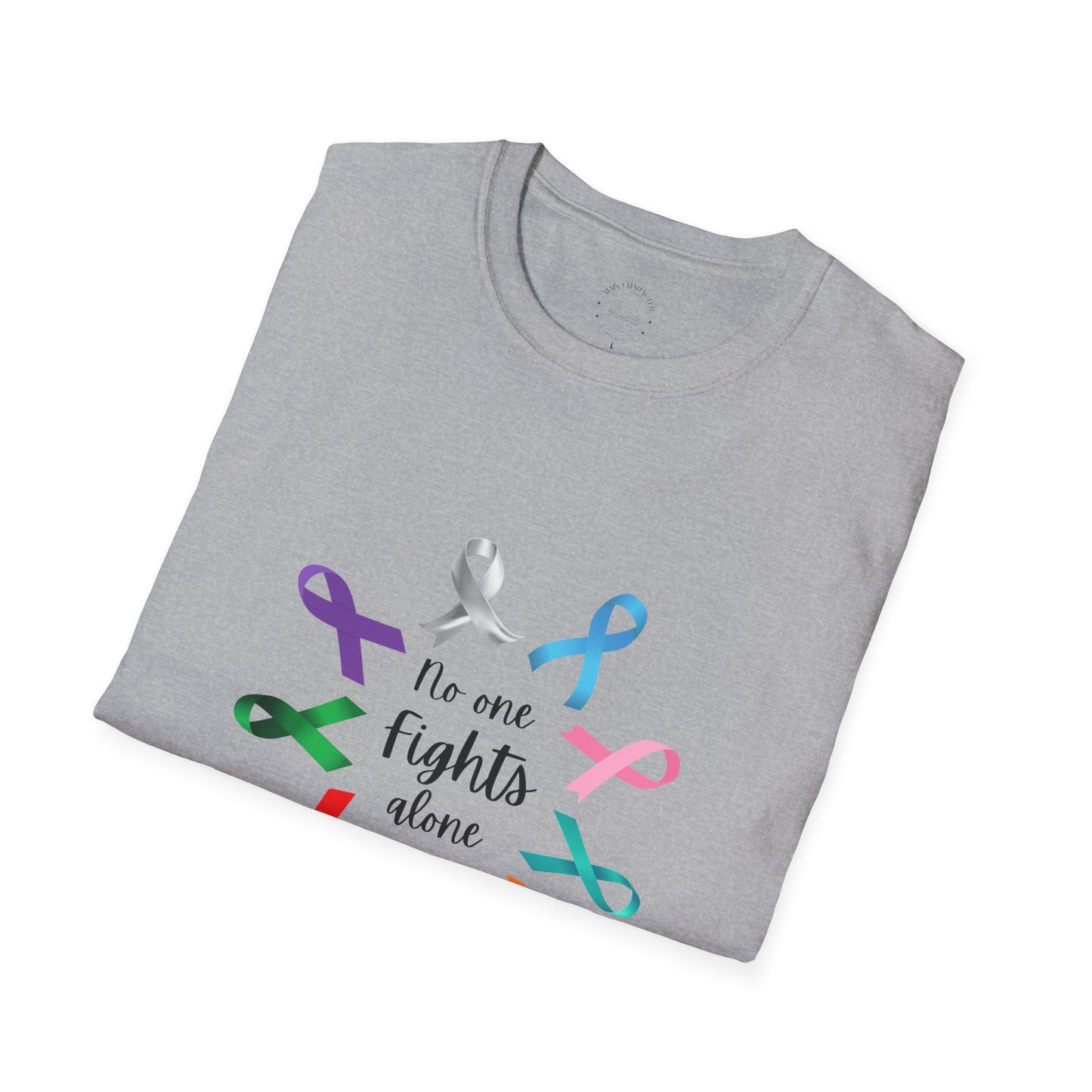 Empowerment Ribbon T-Shirt - No One Fights Alone, Unisex Tee, Cancer Awareness Apparel, Supportive Gift, Comfort & Hope