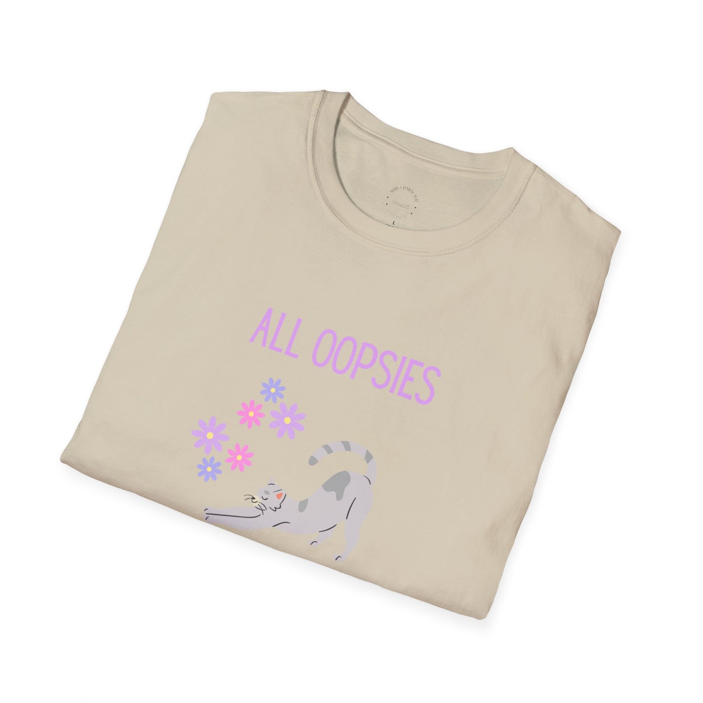 All Oopsies No Daisies Cat T‑Shirt – Cute Pastel Floral Cat Tee