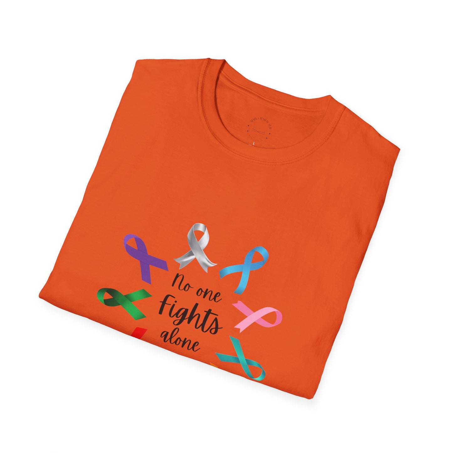 Empowerment Ribbon T-Shirt - No One Fights Alone, Unisex Tee, Cancer Awareness Apparel, Supportive Gift, Comfort & Hope