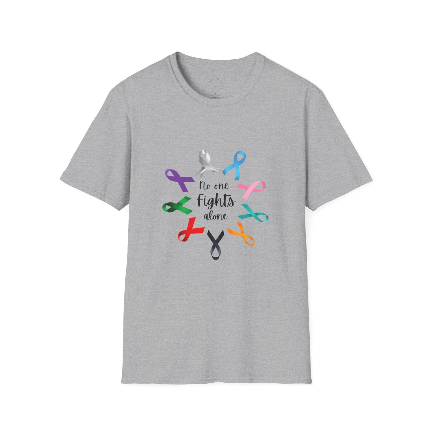 Empowerment Ribbon T-Shirt - No One Fights Alone, Unisex Tee, Cancer Awareness Apparel, Supportive Gift, Comfort & Hope