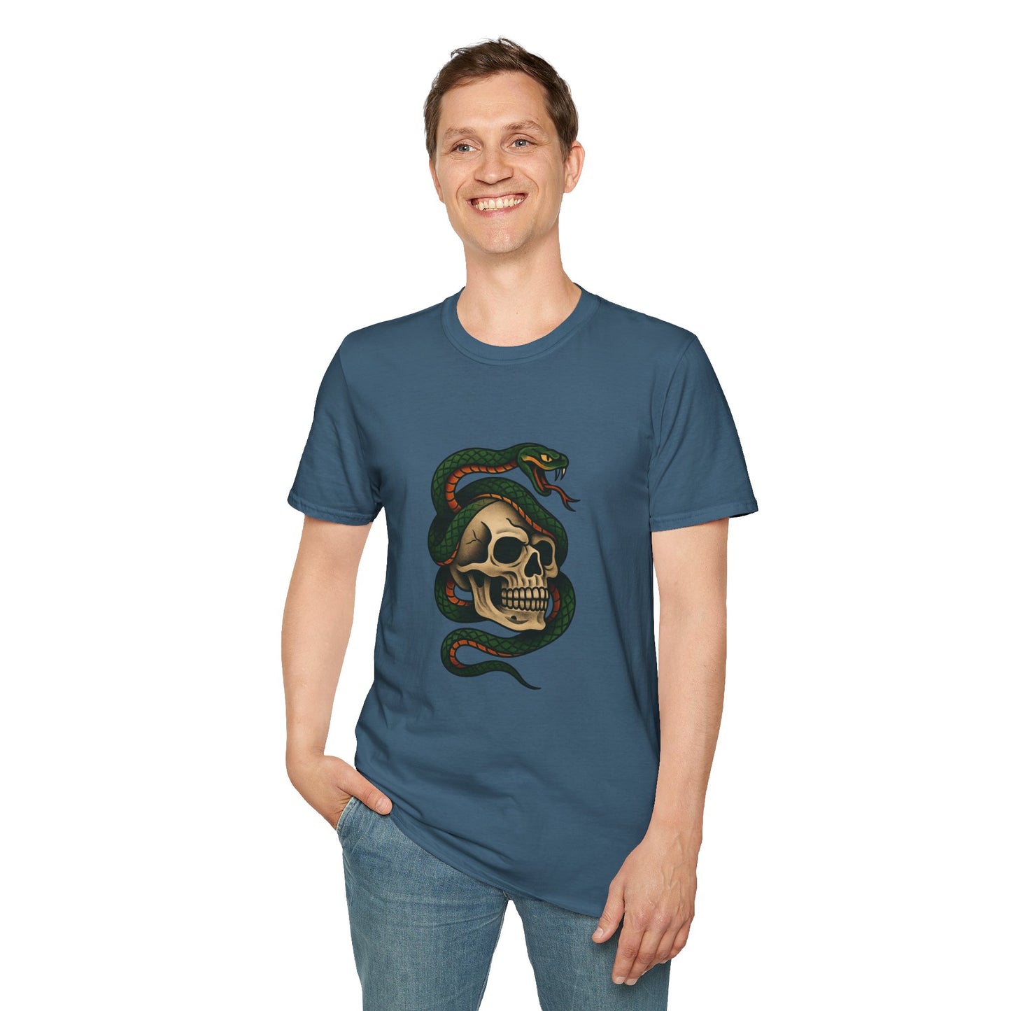 Snake and Skull T-Shirt | Unisex Graphic Tee, Edgy Fashion, Halloween Outfit, Vintage Style, Casual Wear