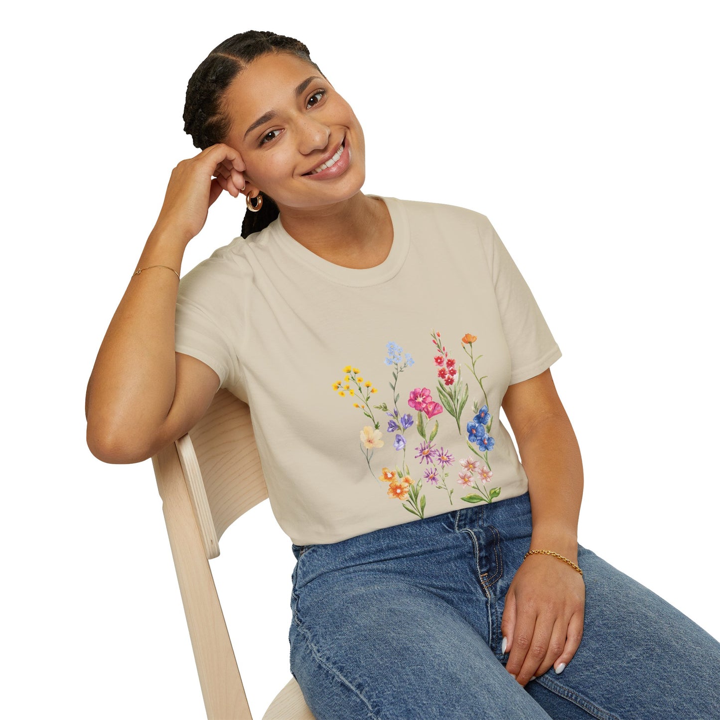 Wildflower Unisex Softstyle T-Shirt, Cute Spring Tee, Nature Lover Gift, Casual Wear, Ideal for Birthdays