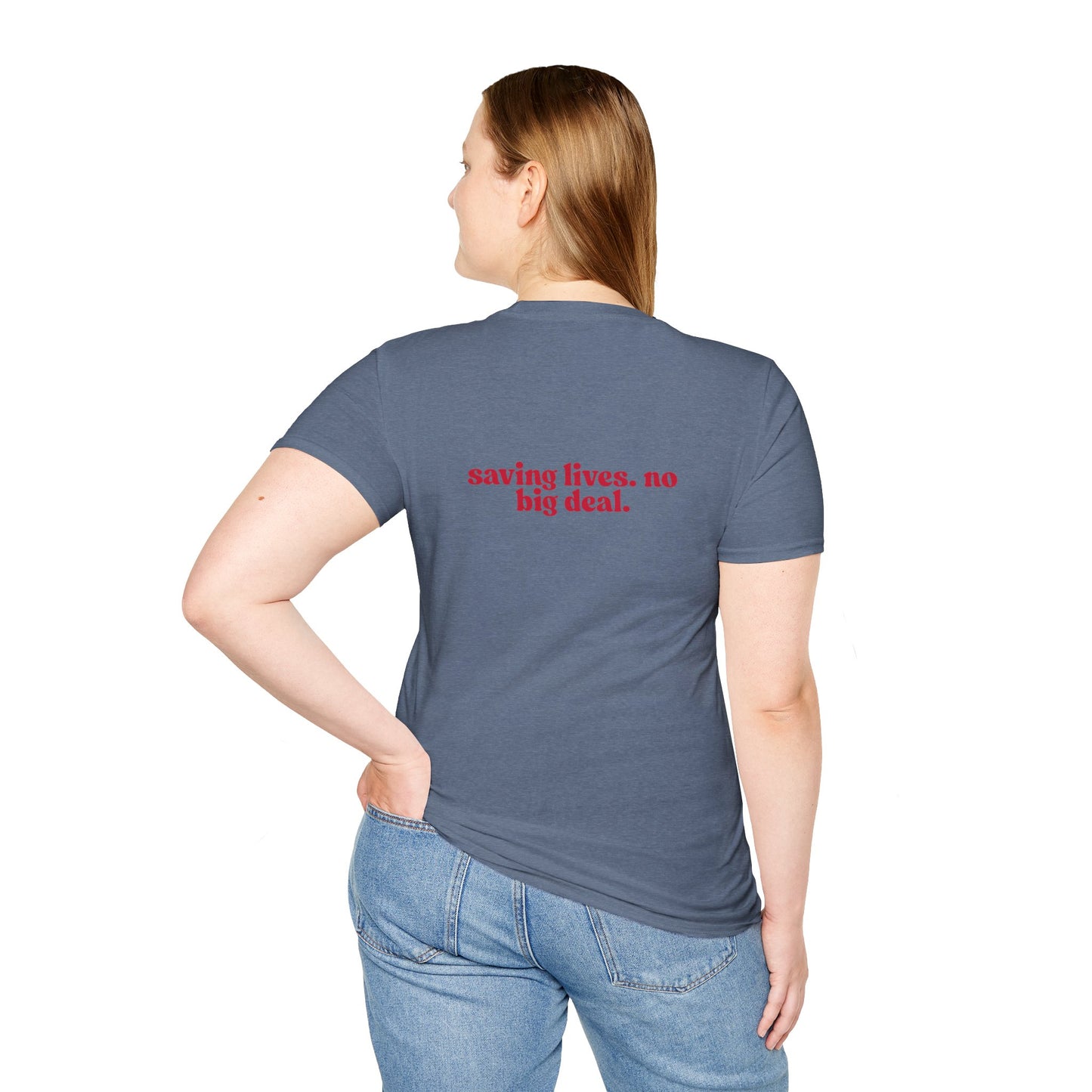 RN Saving Lives Unisex T-Shirt, RN Gift, Inspirational Tee, Gift for Healthcare Workers, Everyday Wear, Motivational Apparel