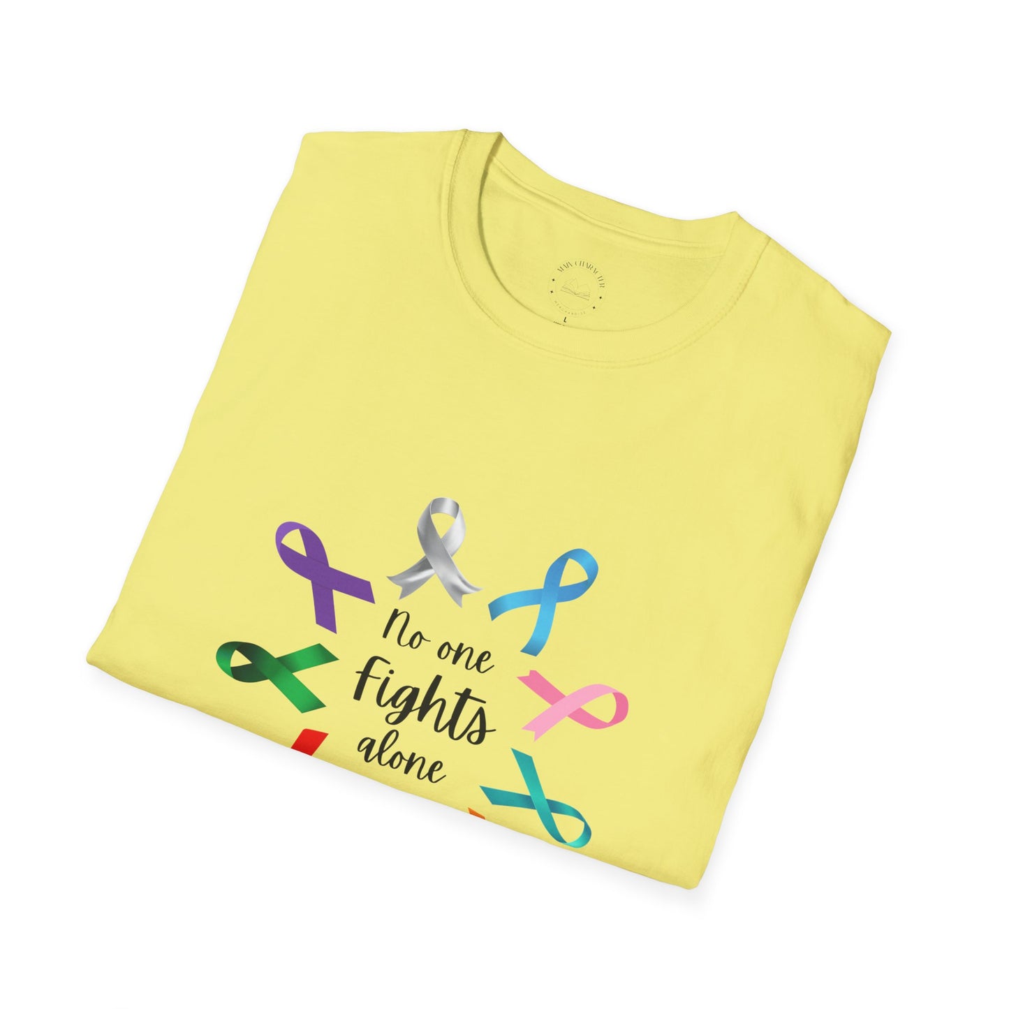 Empowerment Ribbon T-Shirt - No One Fights Alone, Unisex Tee, Cancer Awareness Apparel, Supportive Gift, Comfort & Hope
