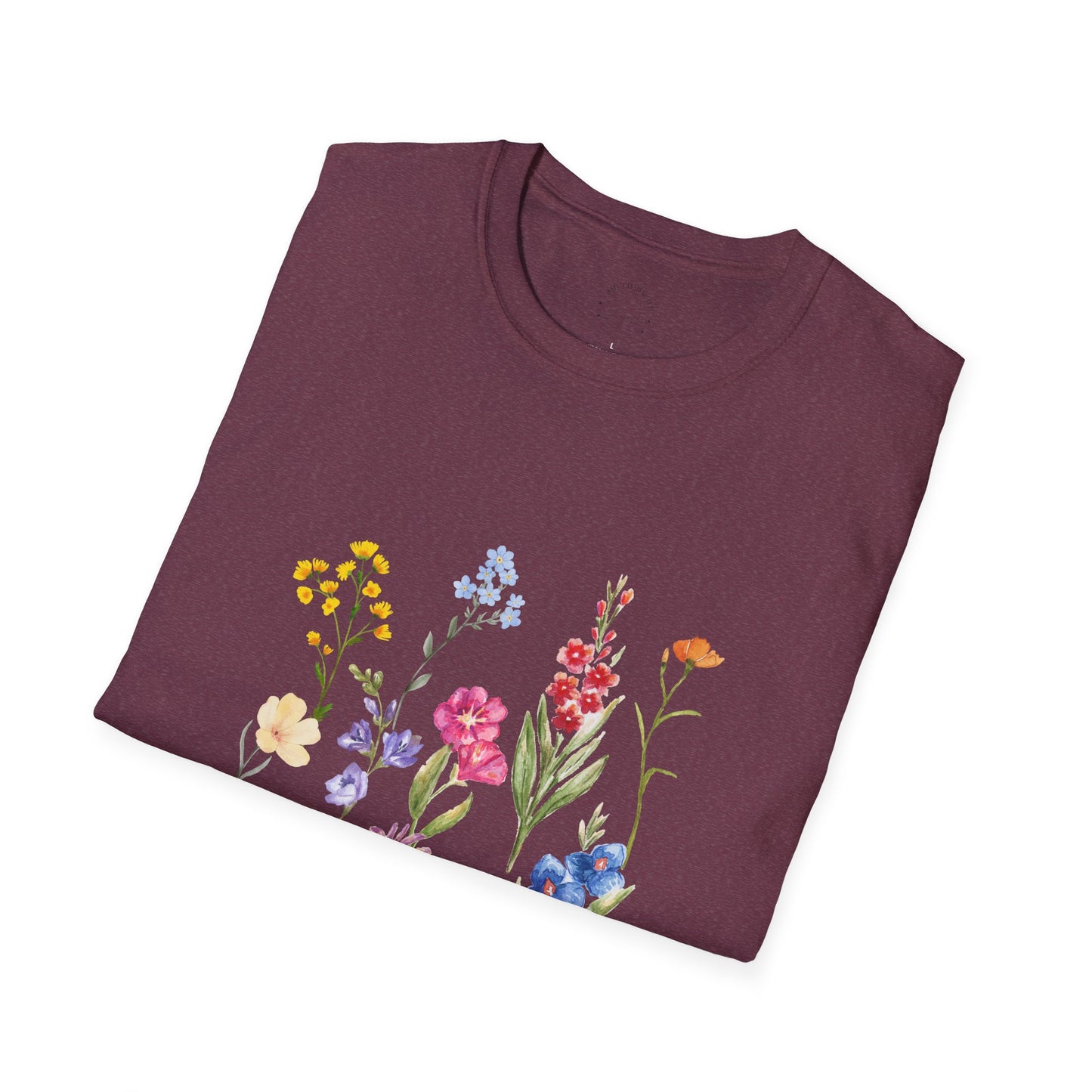 Wildflower Unisex Softstyle T-Shirt, Cute Spring Tee, Nature Lover Gift, Casual Wear, Ideal for Birthdays