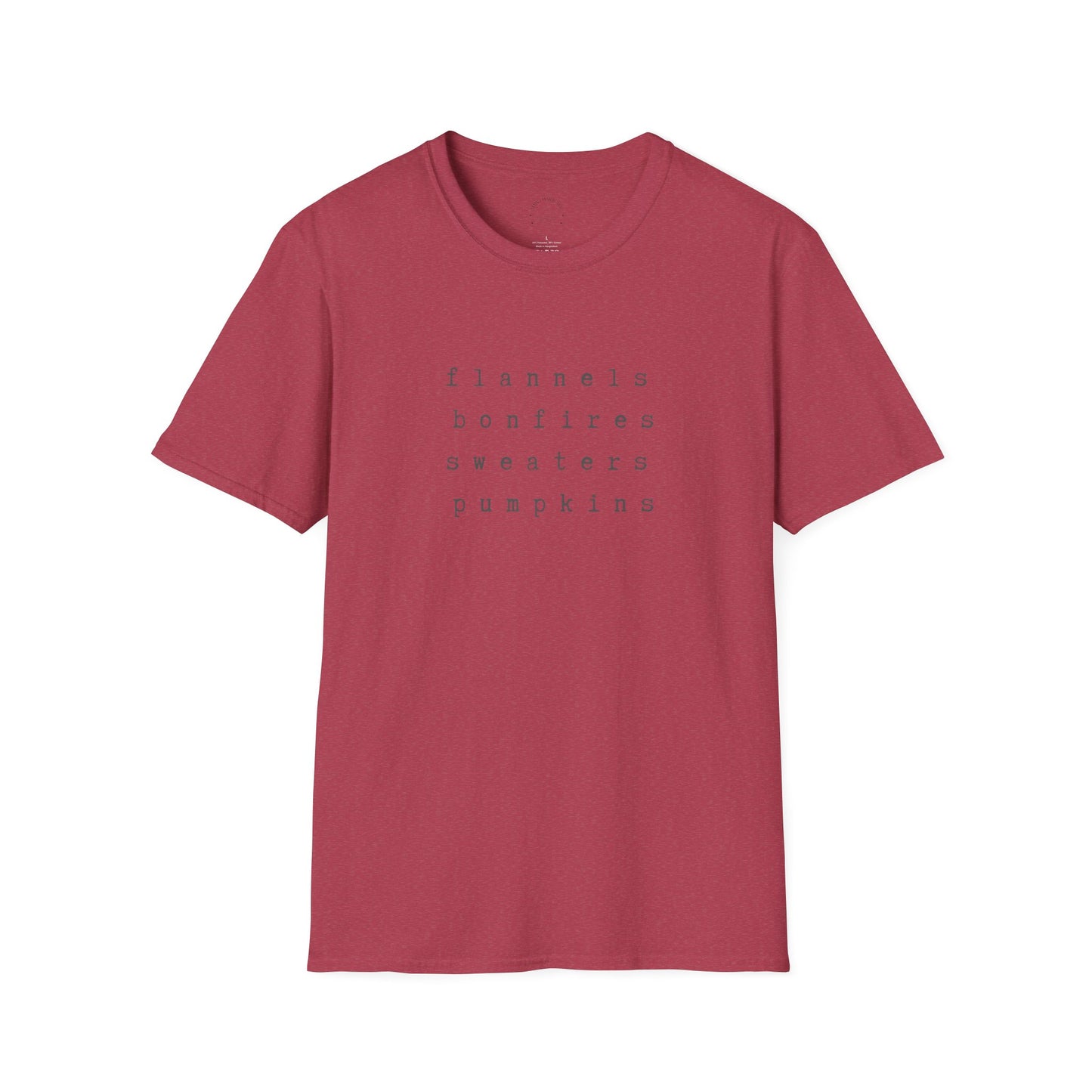 Autumn Essentials Tee, Cozy Shirt, Bonfire Tee, Pumpkin Spice Apparel, Flannel Lover Gift