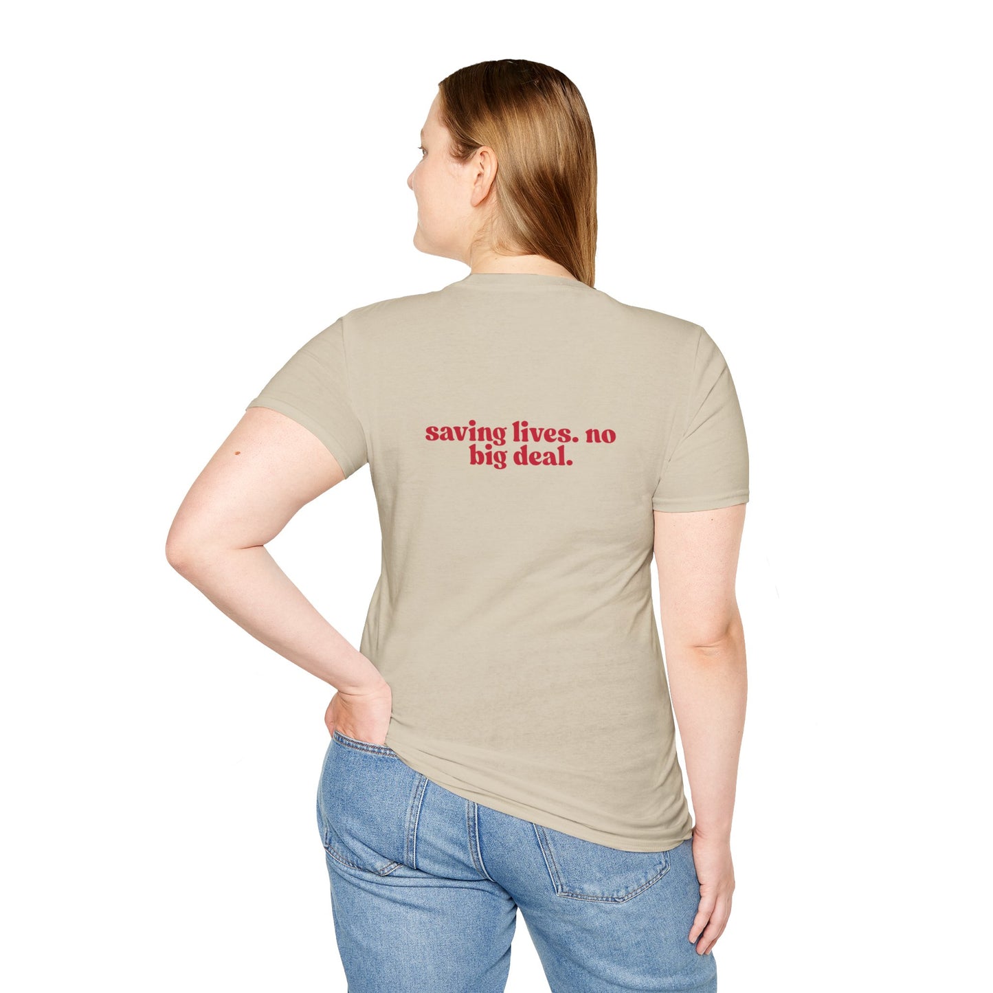 RN Saving Lives Unisex T-Shirt, RN Gift, Inspirational Tee, Gift for Healthcare Workers, Everyday Wear, Motivational Apparel