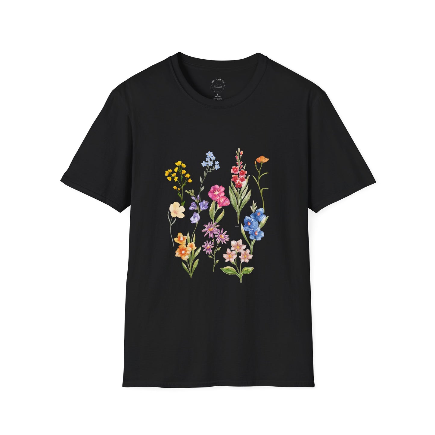 Wildflower Unisex Softstyle T-Shirt, Cute Spring Tee, Nature Lover Gift, Casual Wear, Ideal for Birthdays