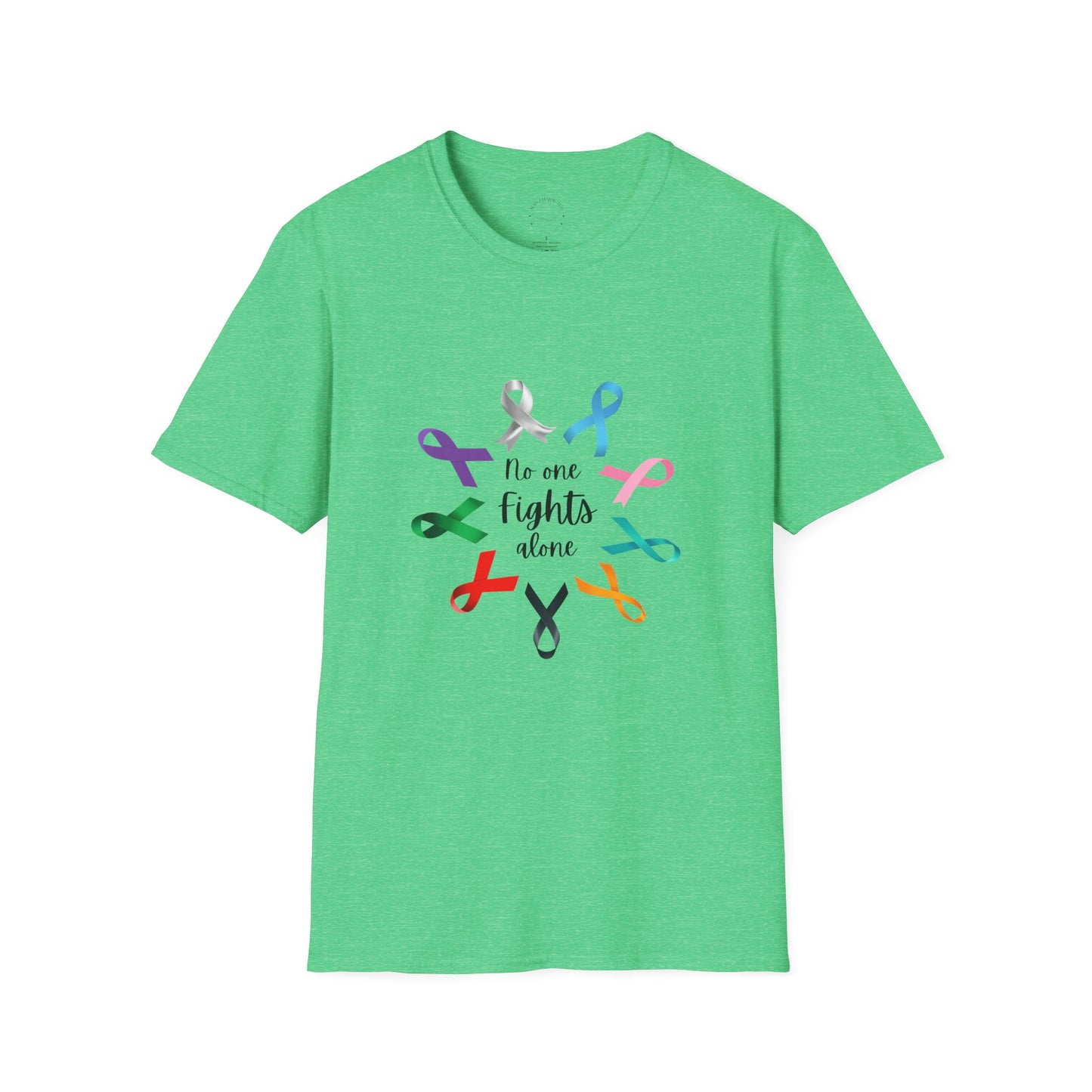 Empowerment Ribbon T-Shirt - No One Fights Alone, Unisex Tee, Cancer Awareness Apparel, Supportive Gift, Comfort & Hope