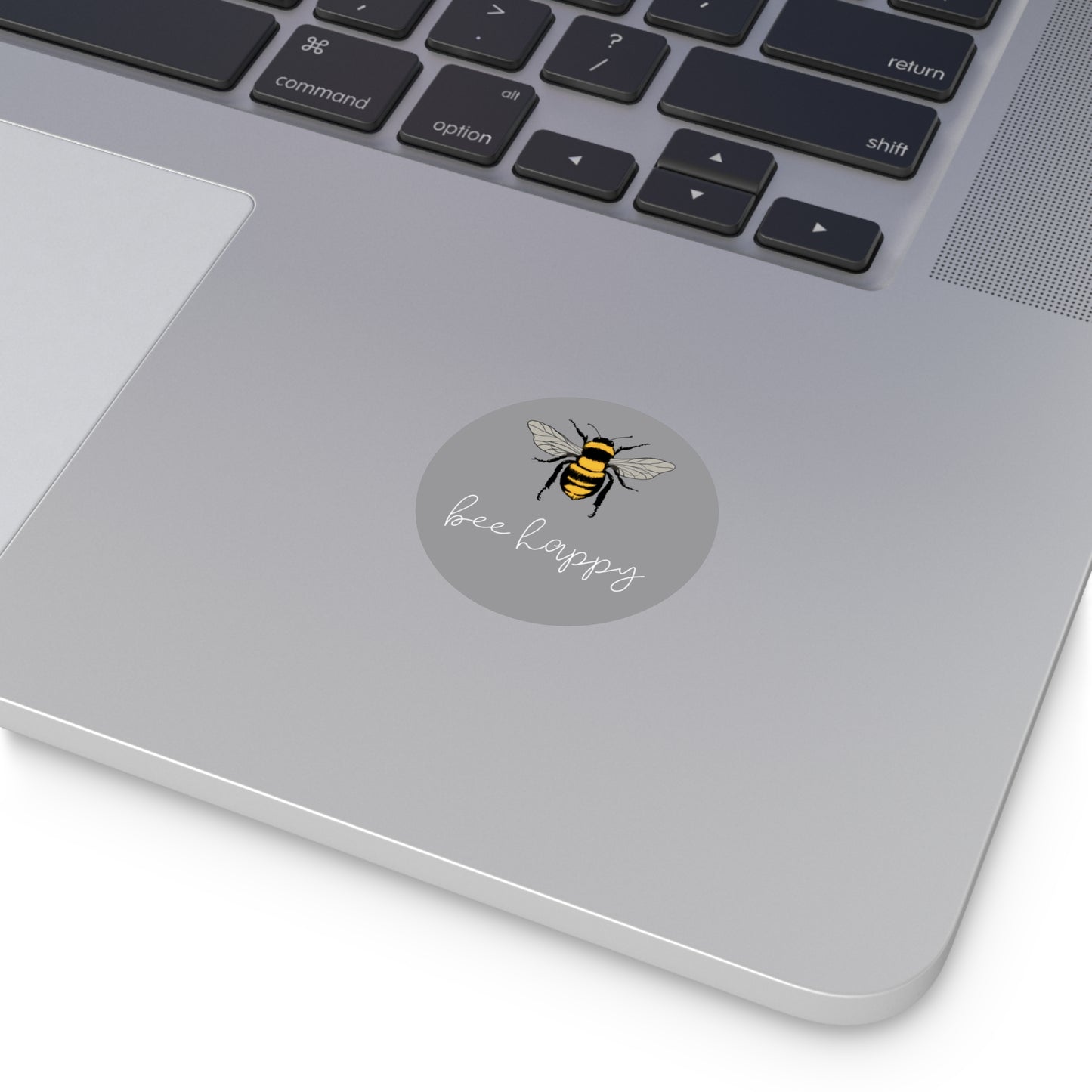 Bee Happy Round Vinyl Stickers, Inspirational Bee Stickers, Cute Nature Decor, Gift for Gardeners, Positive Vibes Stickers