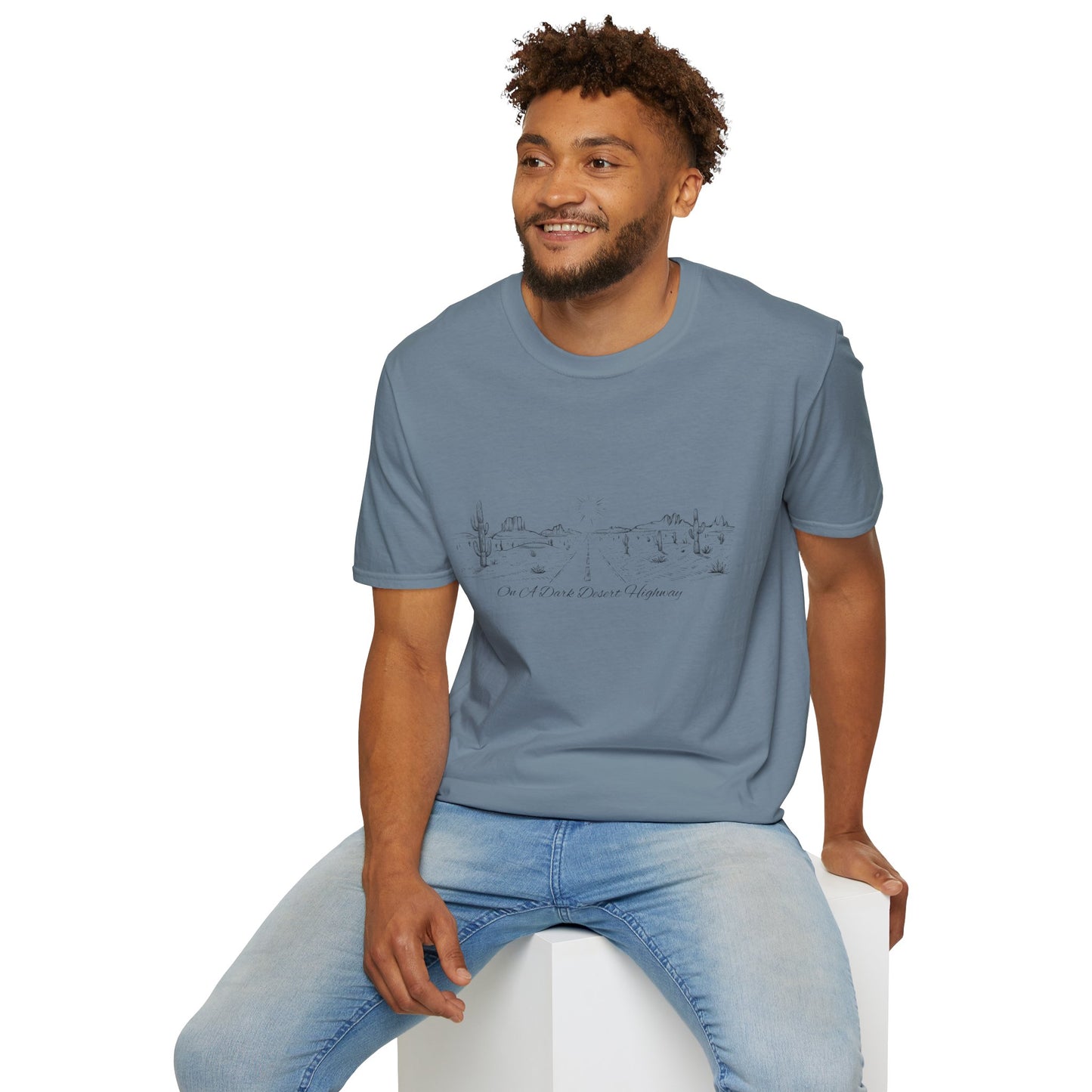 Dark Desert Highway Tee, Unisex T-Shirt, Vintage Outdoor Tee, Summer Casual Wear, Eagles Enthusiasts
