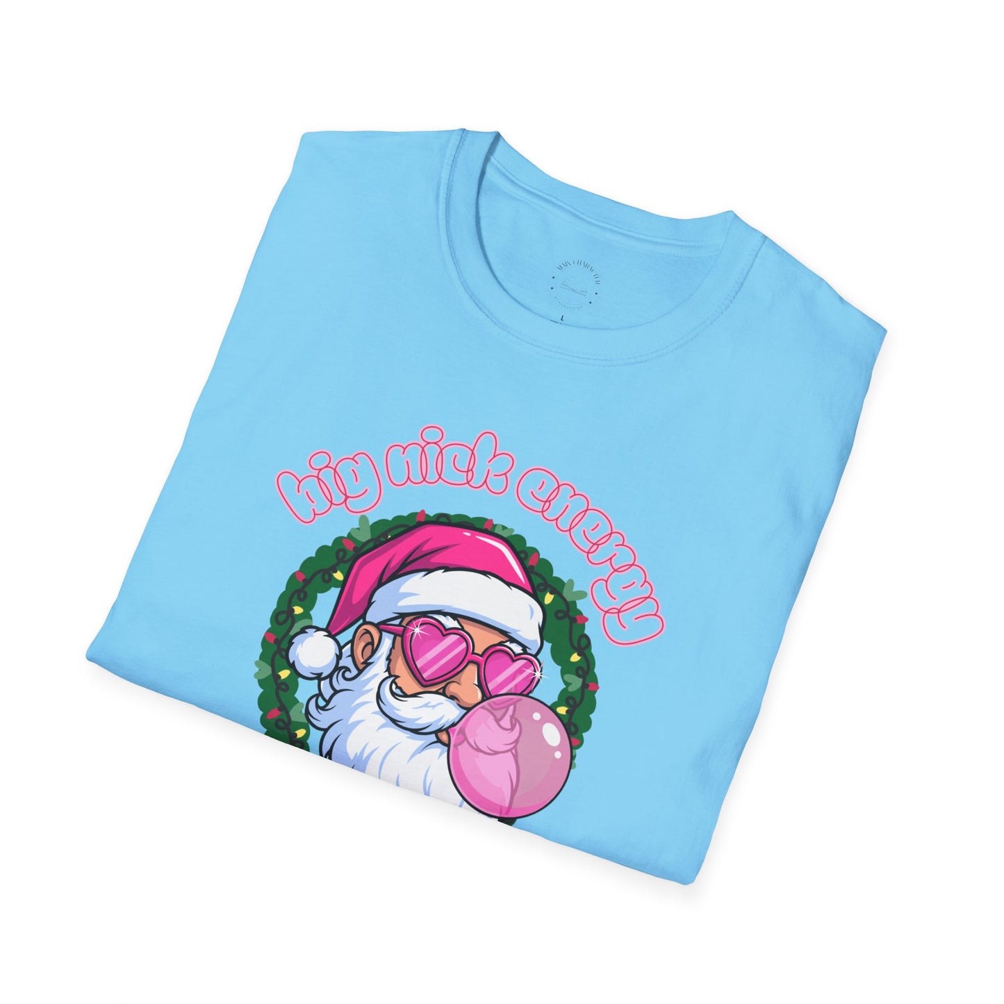 Big Nick Energy T-Shirt —  Pink Santa Holiday Graphic Tee