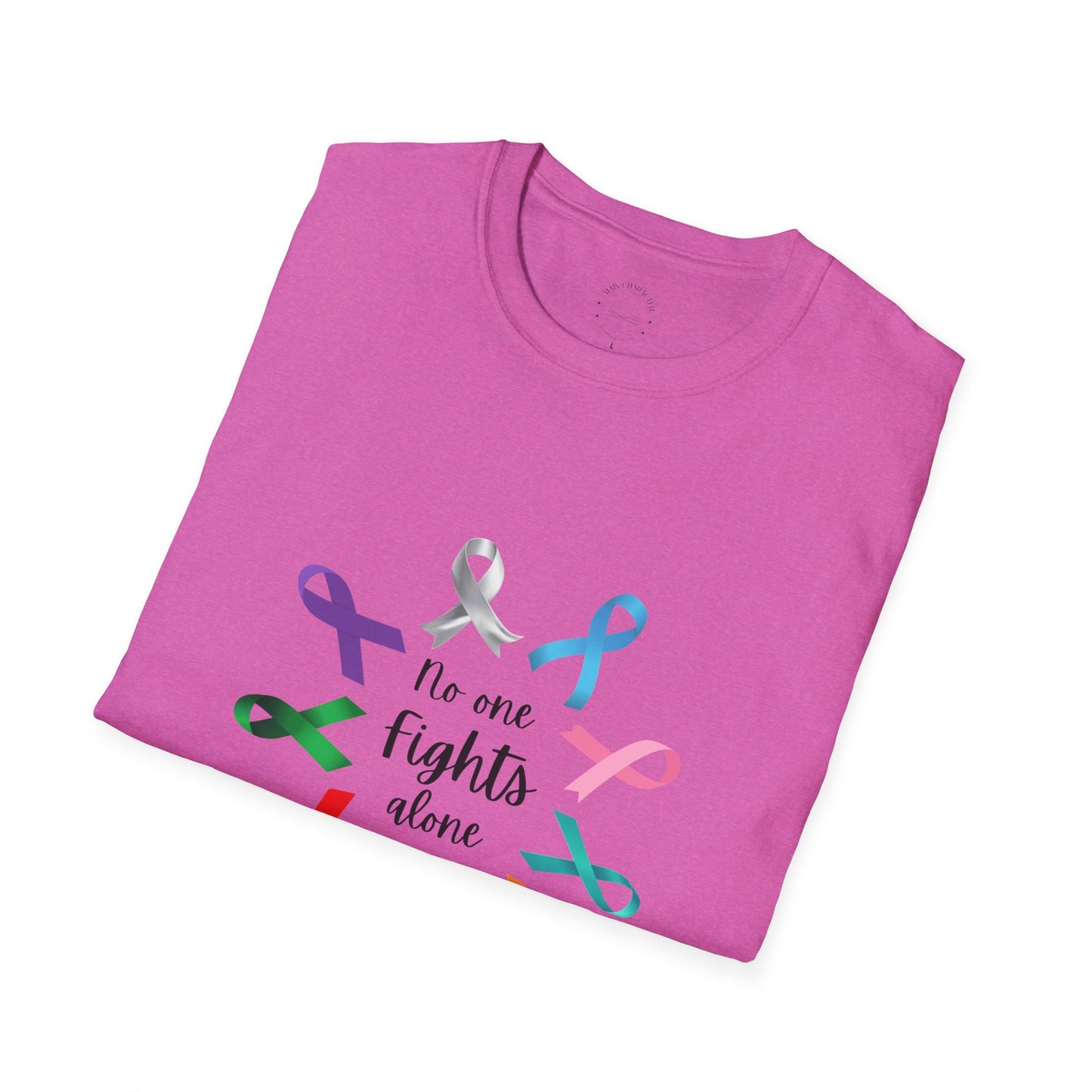 Empowerment Ribbon T-Shirt - No One Fights Alone, Unisex Tee, Cancer Awareness Apparel, Supportive Gift, Comfort & Hope
