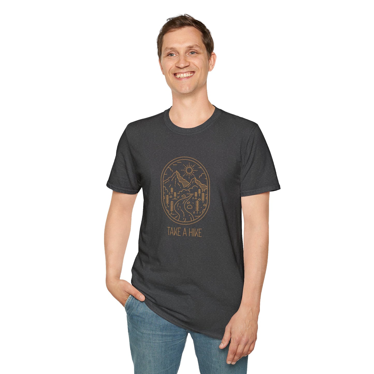 Take A Hike T-Shirt | Hiking Gift | Outdoor Lover Tee | Unisex Softstyle Tee | Eco-Friendly Apparel