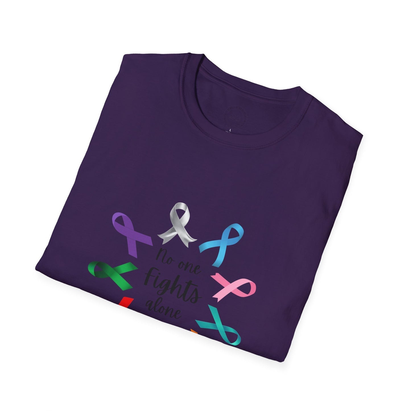 Empowerment Ribbon T-Shirt - No One Fights Alone, Unisex Tee, Cancer Awareness Apparel, Supportive Gift, Comfort & Hope