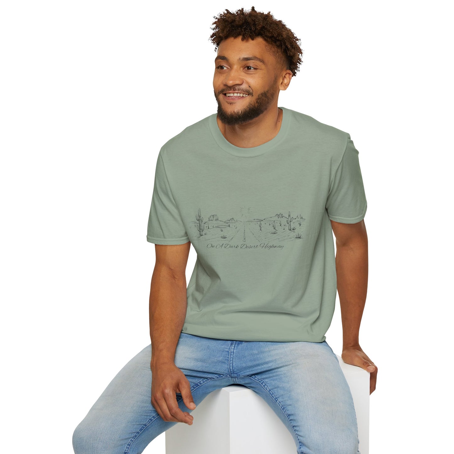 Dark Desert Highway Tee, Unisex T-Shirt, Vintage Outdoor Tee, Summer Casual Wear, Eagles Enthusiasts