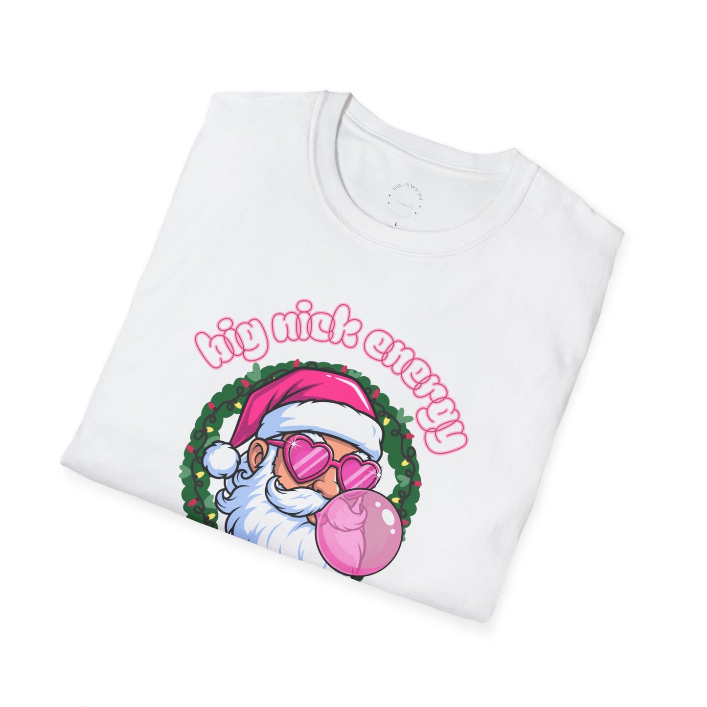 Big Nick Energy T-Shirt —  Pink Santa Holiday Graphic Tee